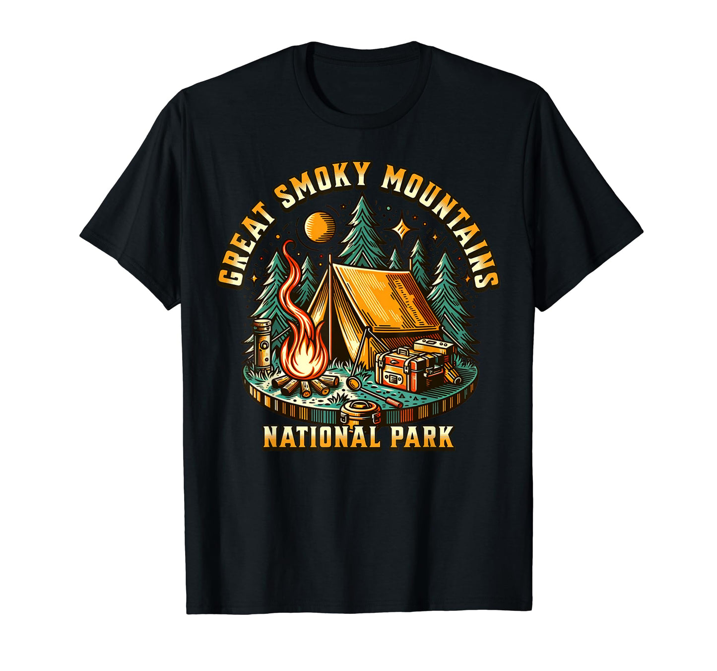 Camping Forest Great Smoky Mountains T-Shirt - Unique Graphic Unisex - T-Shirt, Sweatshirt, Hoodie