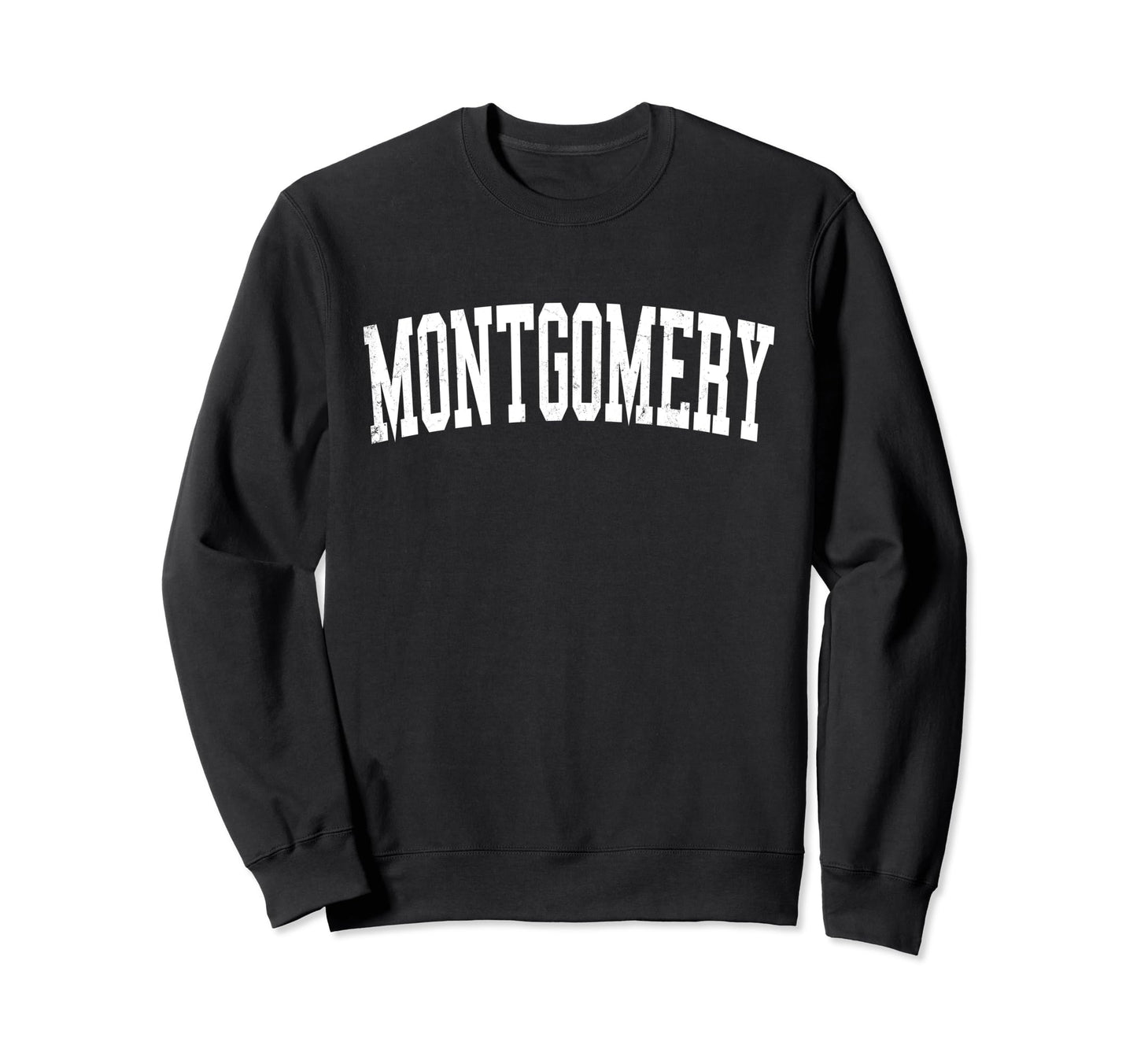Montgomery Al Distressed White Sweatshirt - Aesthetic Graphic for Adults - T-Shirt, Sweatshirt, Hoodie