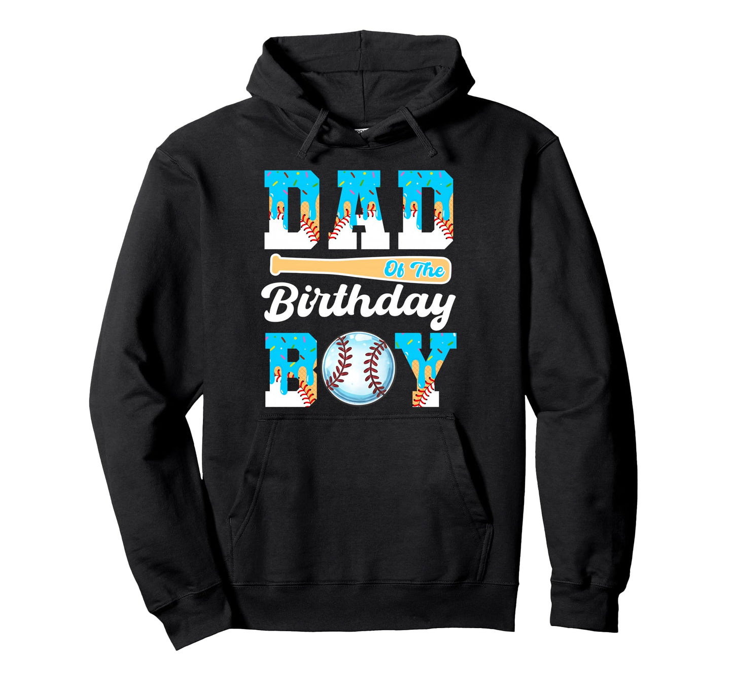 Baseball Ice Cream Drip Dad Birthday Hoodie - Trendy Graphic Men Women - T-Shirt, Sweatshirt, Hoodie