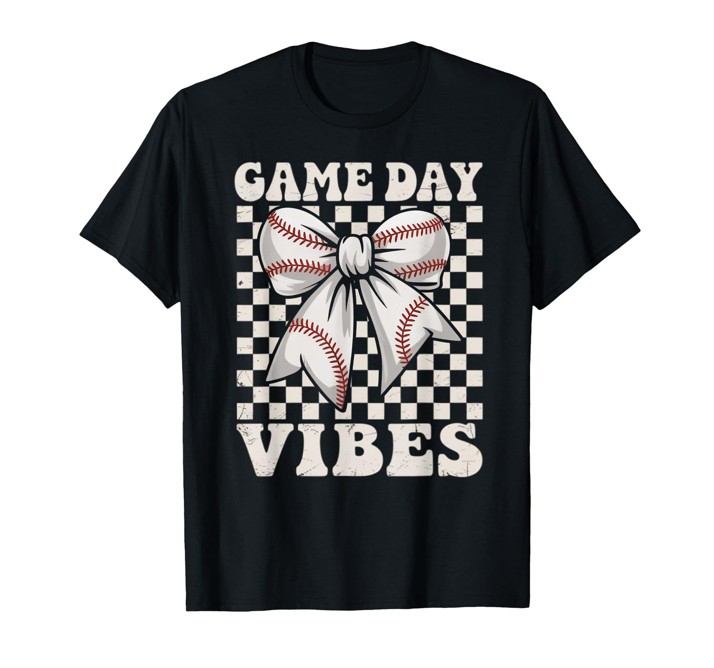 Game Day Vibes Coquette Bow Baseball T-Shirt - Minimalist Print Unisex - T-Shirt, Sweatshirt, Hoodie