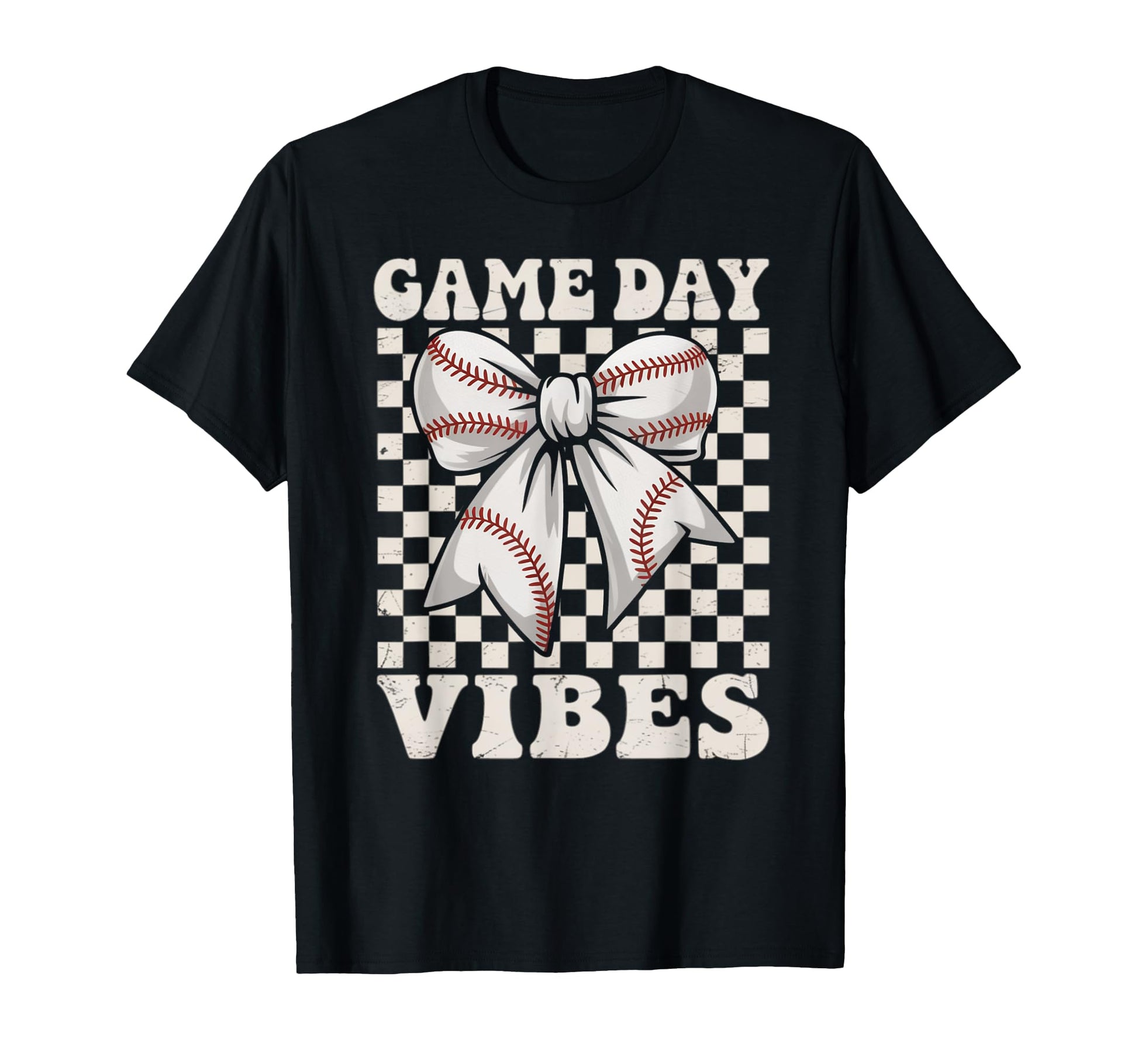 Game Day Vibes Coquette Bow Baseball T-Shirt - Minimalist Print Unisex - T-Shirt, Sweatshirt, Hoodie