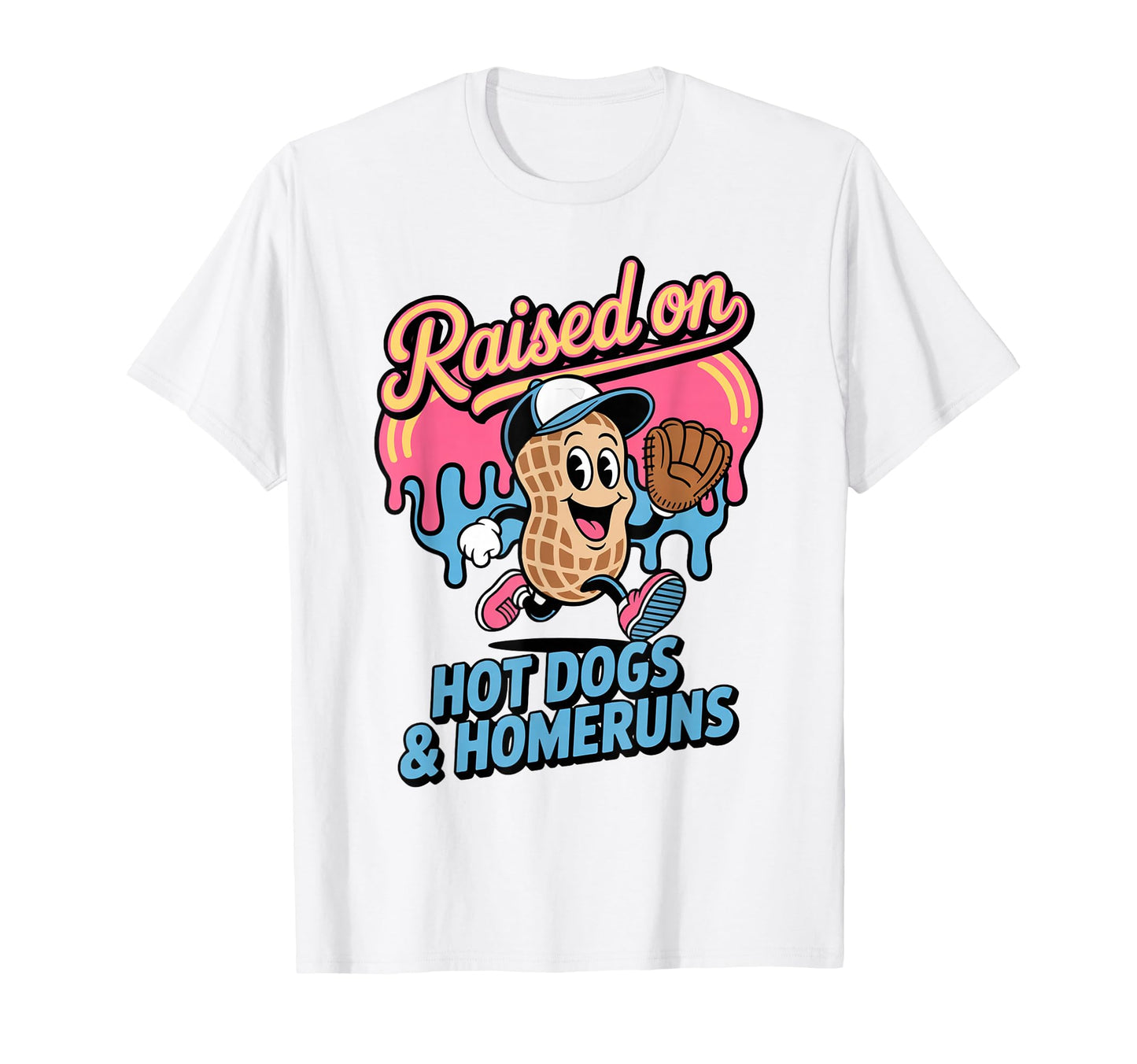 Raised Hot Dogs Homeruns Ice Cream T-Shirt - Trendy Graphic for Adults - T-Shirt, Sweatshirt, Hoodie