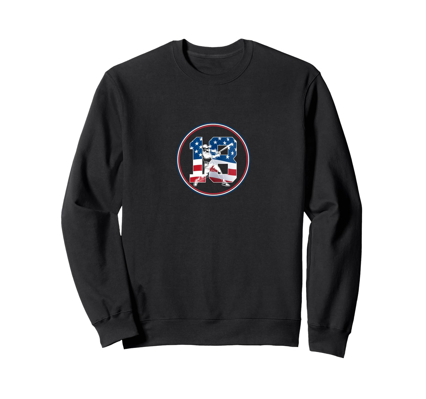 Number 18 Years Baseball 18Th Birthday Sweatshirt - Minimalist Print Unisex - T-Shirt, Sweatshirt, Hoodie