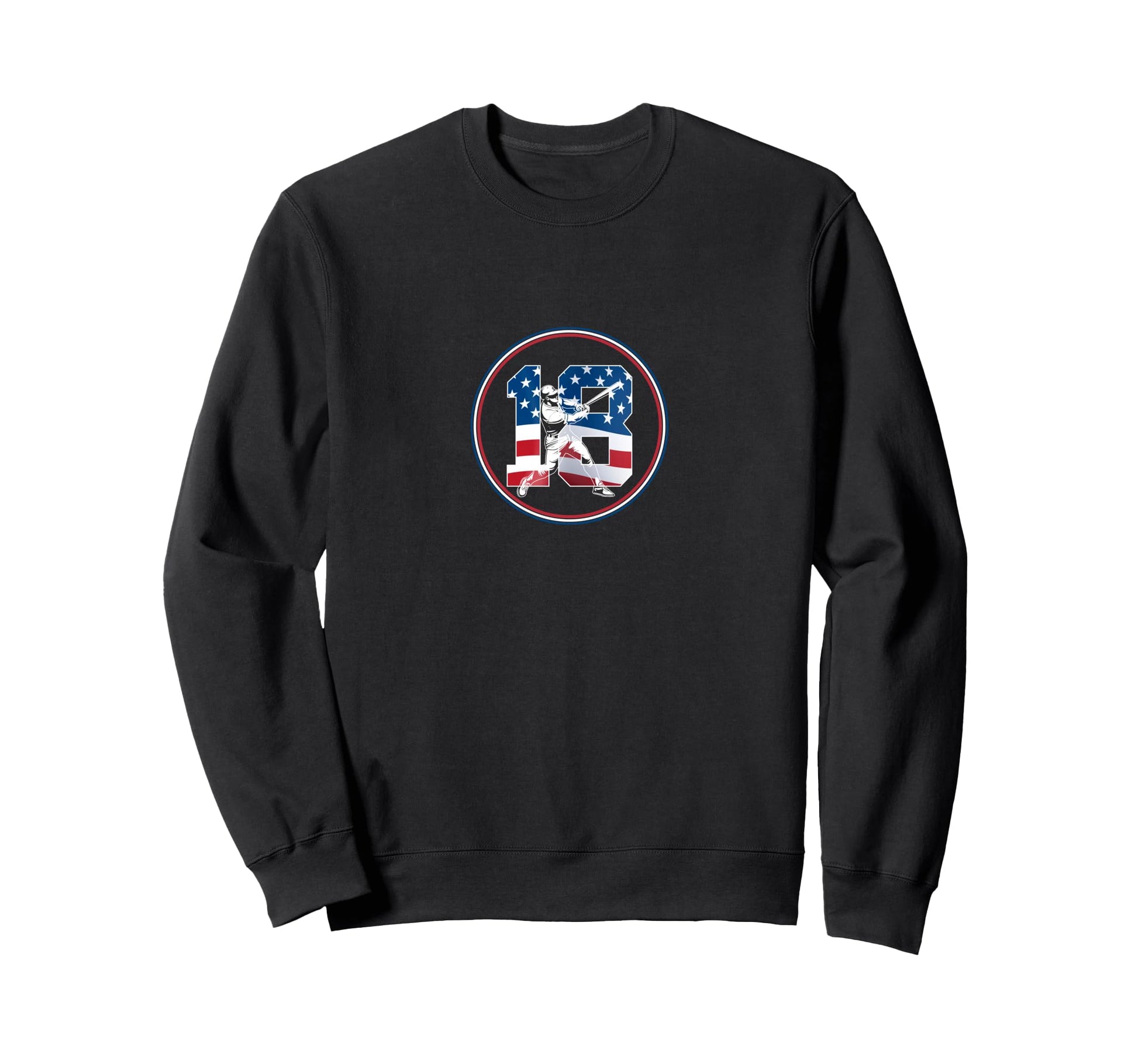 Number 18 Years Baseball 18Th Birthday Sweatshirt - Minimalist Print Unisex - T-Shirt, Sweatshirt, Hoodie
