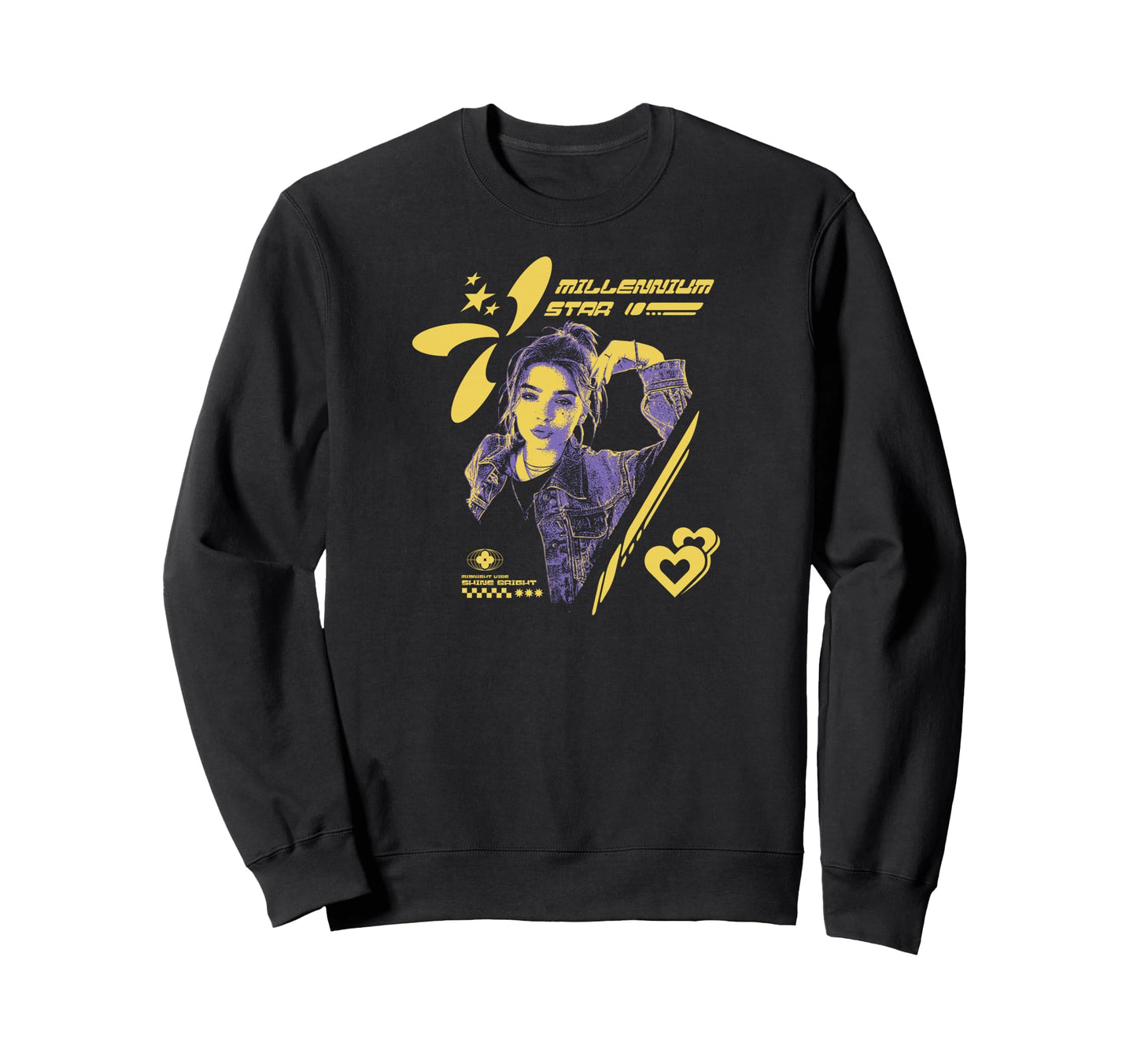 Y2K Millennium Star Bold Urban Sweatshirt - Trendy Graphic for Adults - T-Shirt, Sweatshirt, Hoodie