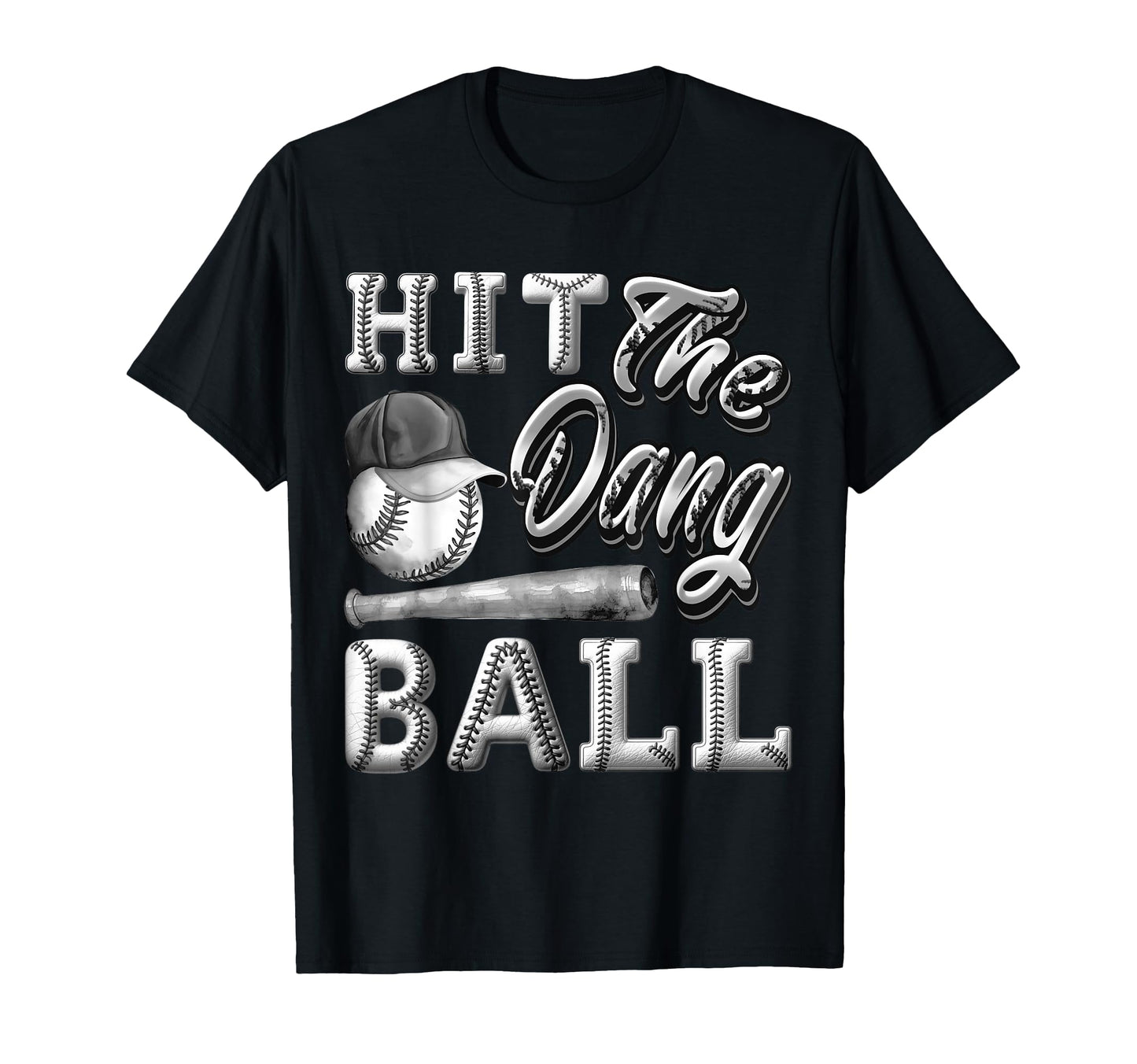 Funny Baseball Hit Dang Ball Sports T-Shirt - Custom Art Print for Adults - T-Shirt, Sweatshirt, Hoodie