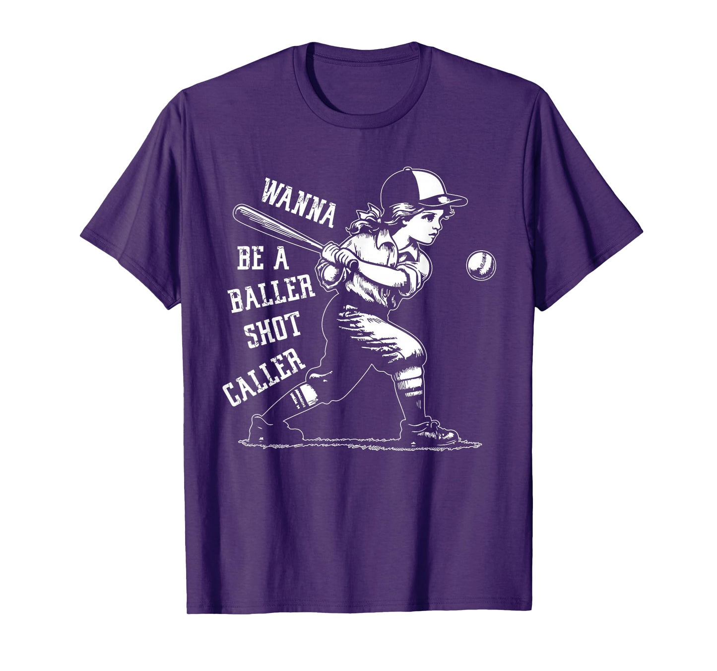 Wanna Be Baller Shot Caller Game Day T-Shirt - Minimalist Print Men Women - T-Shirt, Sweatshirt, Hoodie