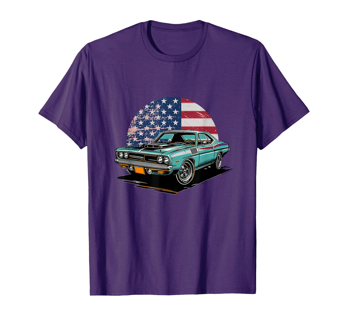 Muscle Car Us American Flag Sports Car T-Shirt - Streetwear Style Unisex - T-Shirt, Sweatshirt, Hoodie