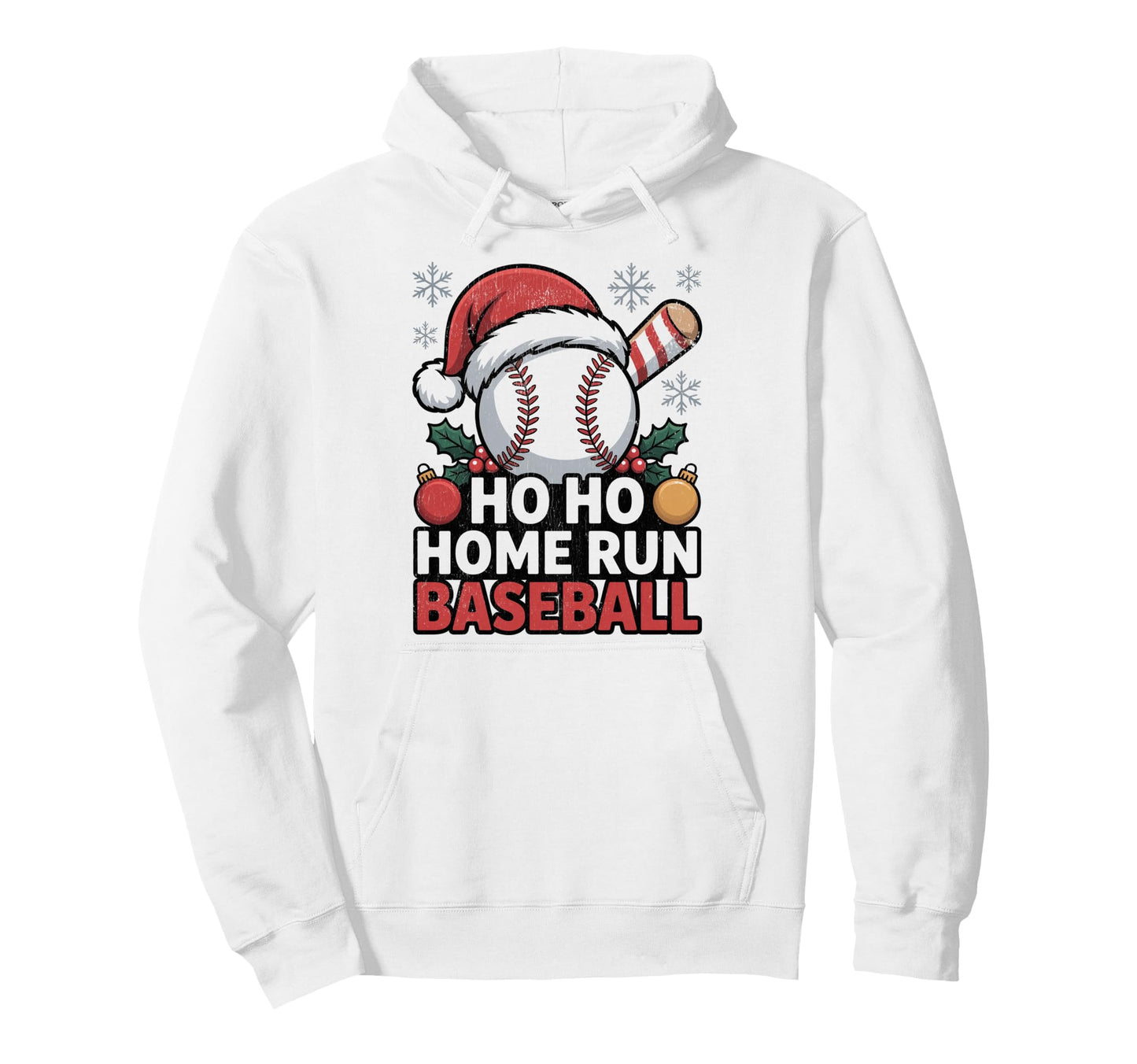 Ho Ho Home Run Funny Baseball Lover Hoodie - Minimalist Print Men Women - T-Shirt, Sweatshirt, Hoodie
