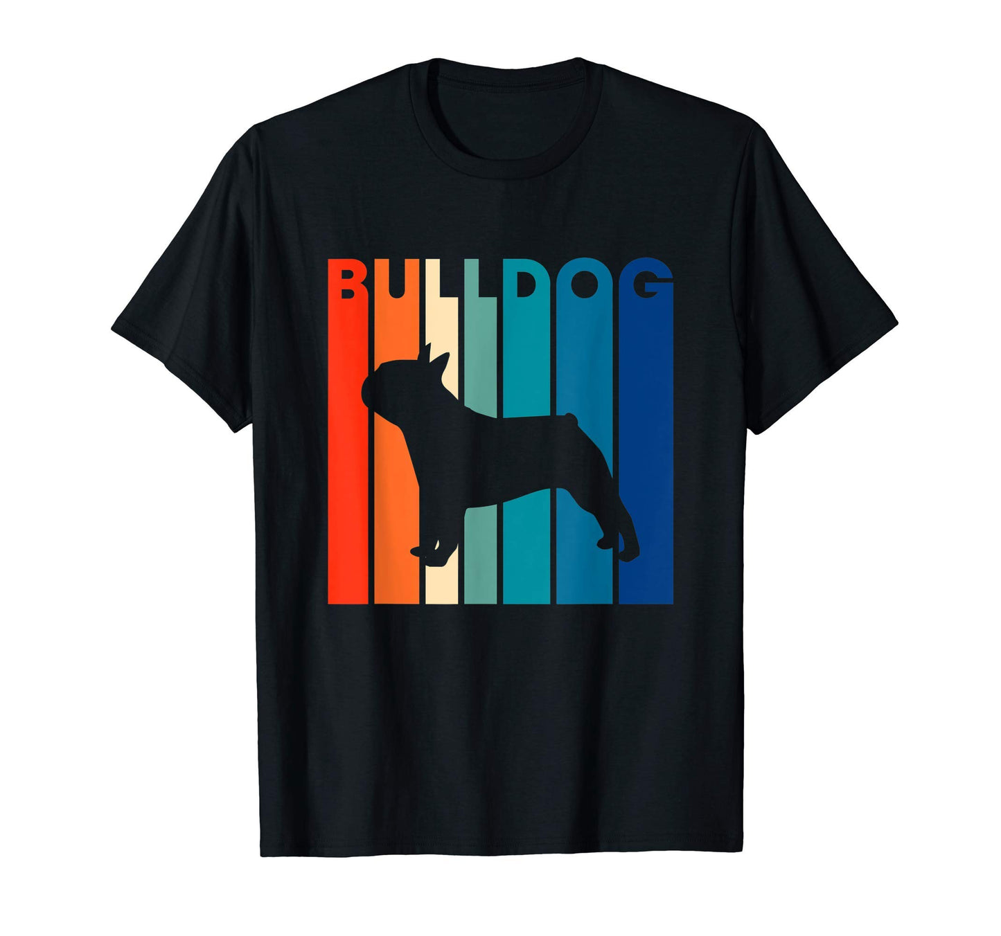 Bulldog Stripes 60S 70S 80S Silhouette T-Shirt - Unique Graphic Men Women - T-Shirt, Sweatshirt, Hoodie