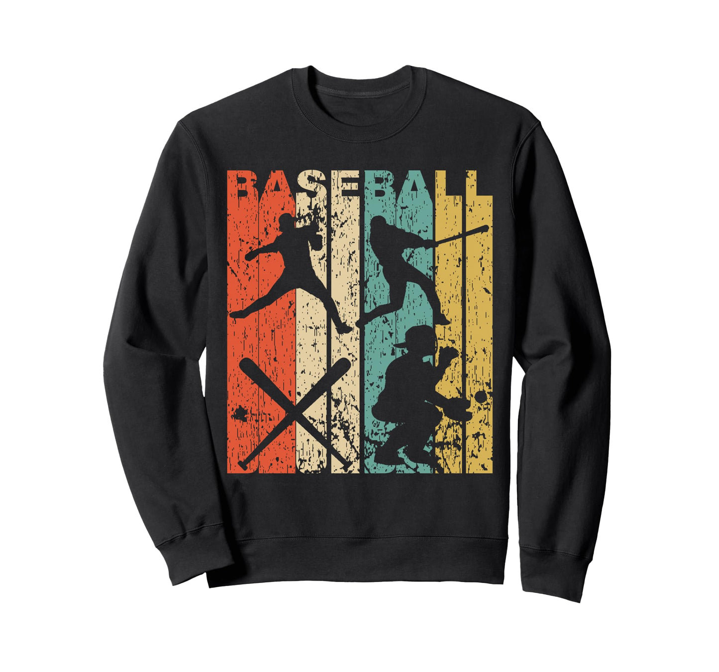1970S Baseball Distressed Sweatshirt - Trendy Graphic Men Women - T-Shirt, Sweatshirt, Hoodie