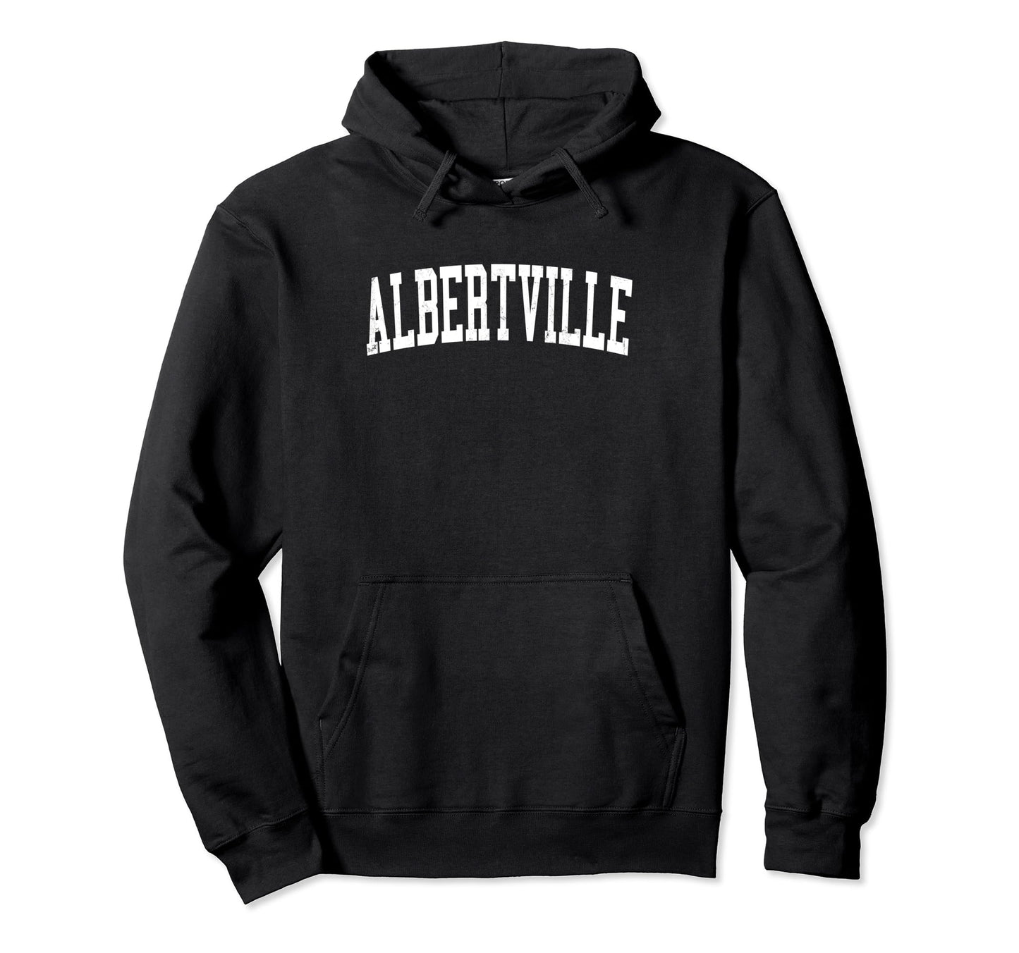 Albertville Al Distressed White Hoodie - Casual Everyday Wear Men Women - T-Shirt, Sweatshirt, Hoodie