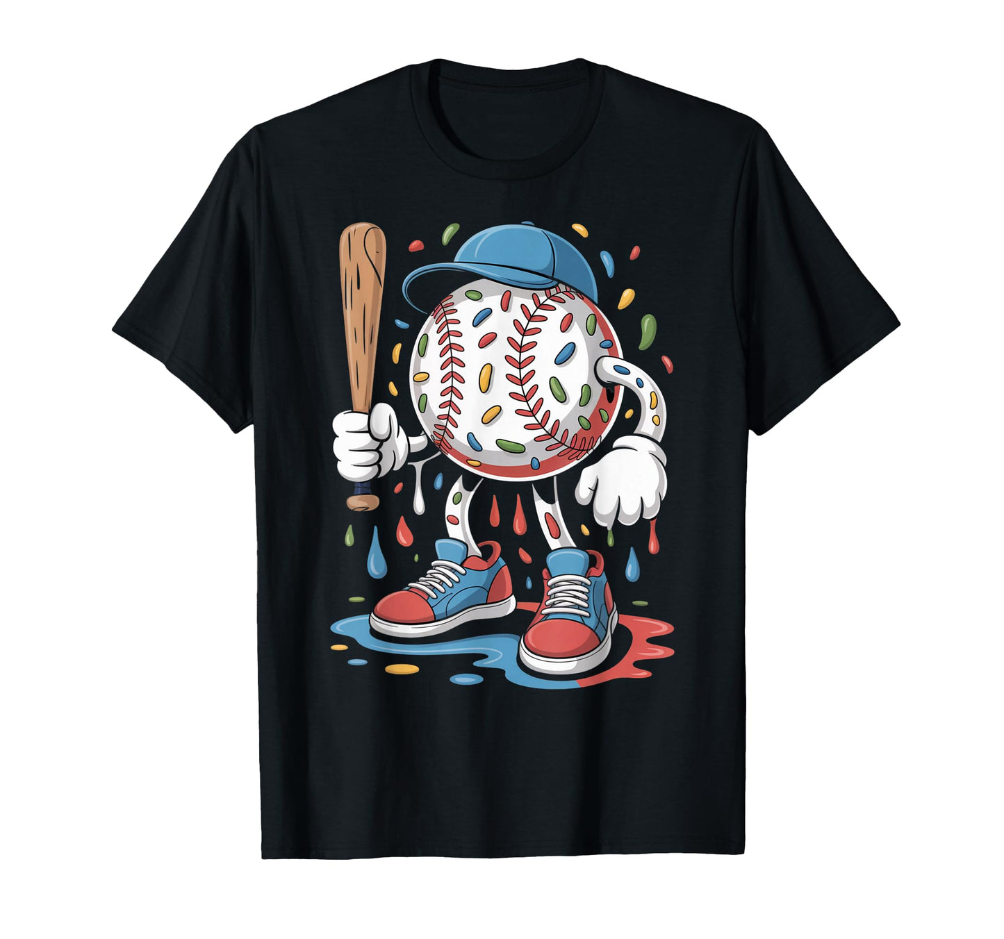 Melting Slime Sprinkle Baseball T-Shirt - Minimalist Print for Adults - T-Shirt, Sweatshirt, Hoodie