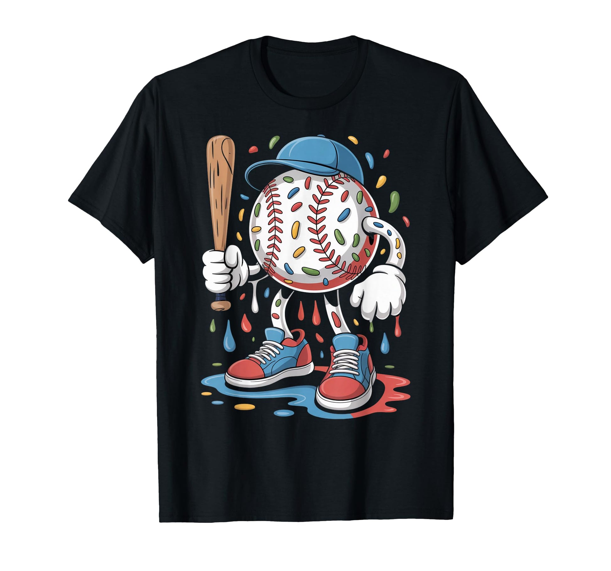 Melting Slime Sprinkle Baseball T-Shirt - Minimalist Print for Adults - T-Shirt, Sweatshirt, Hoodie