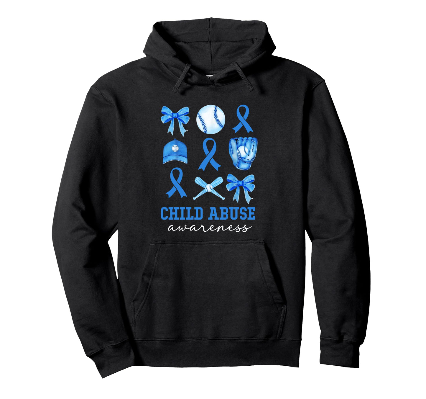 Child Abuse Awareness Coquette Bow Hoodie - Minimalist Print Men Women - T-Shirt, Sweatshirt, Hoodie