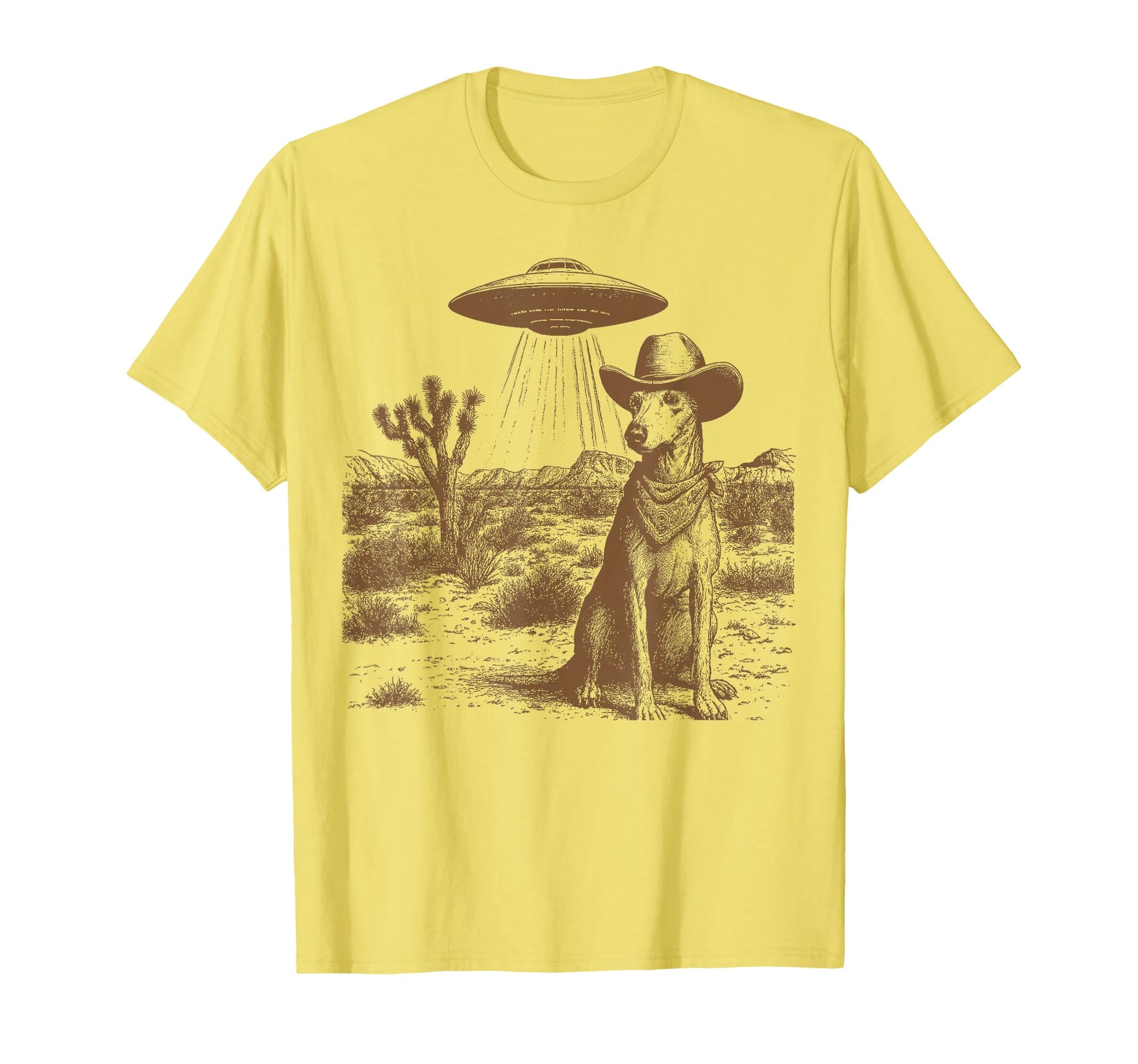 Ufo Cowboy Greyhound 90S Western Funny T-Shirt - Minimalist Print Unisex - T-Shirt, Sweatshirt, Hoodie