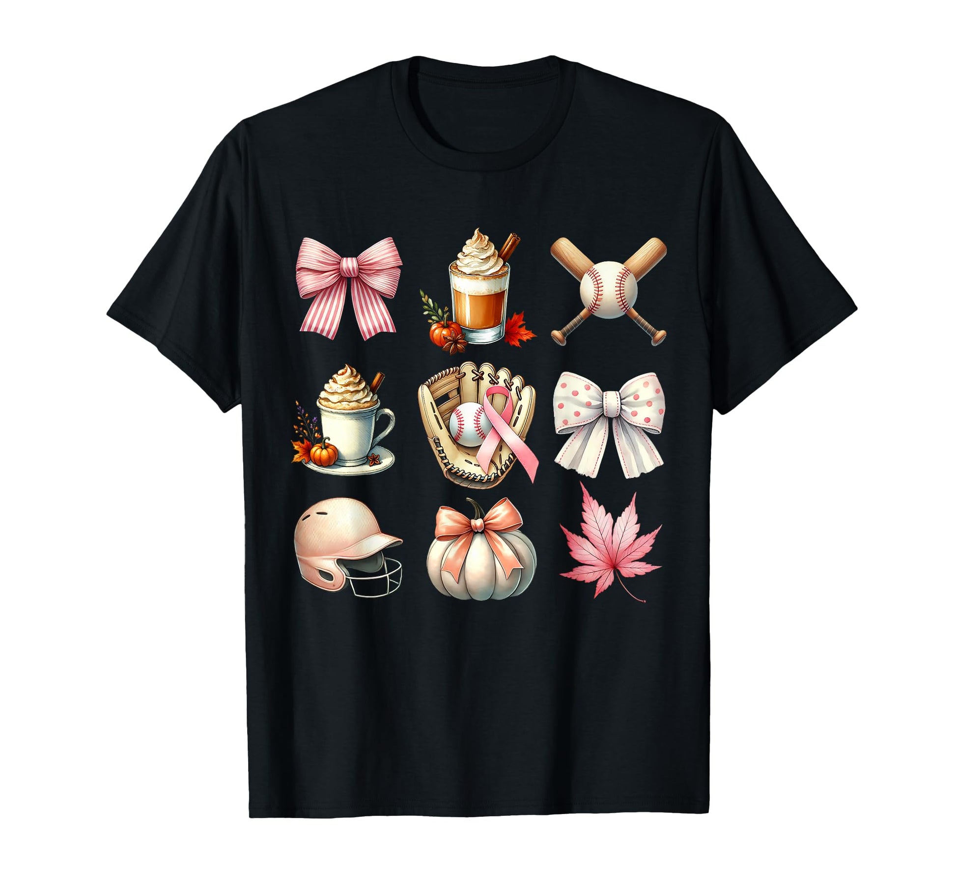 Coquette Fall Season Breast Cancer T-Shirt - Novelty Apparel for Adults - T-Shirt, Sweatshirt, Hoodie