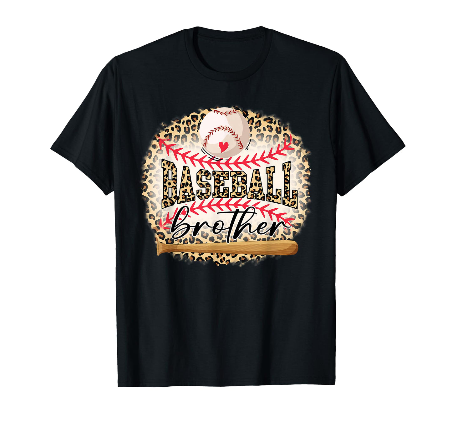 Baseball Brother Funny Leopard T-Shirt - Trendy Graphic for Adults - T-Shirt, Sweatshirt, Hoodie