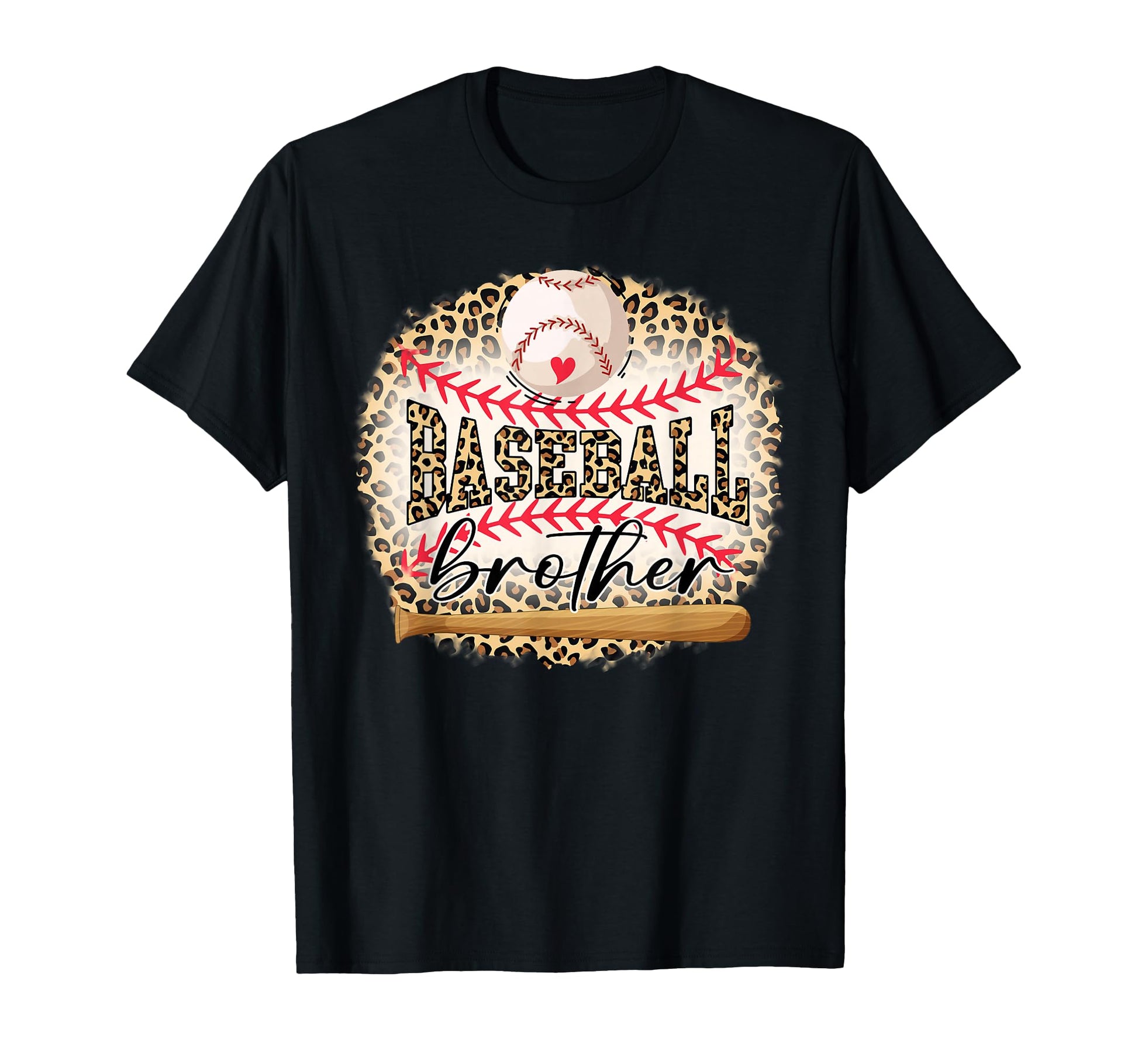 Baseball Brother Funny Leopard T-Shirt - Trendy Graphic for Adults - T-Shirt, Sweatshirt, Hoodie