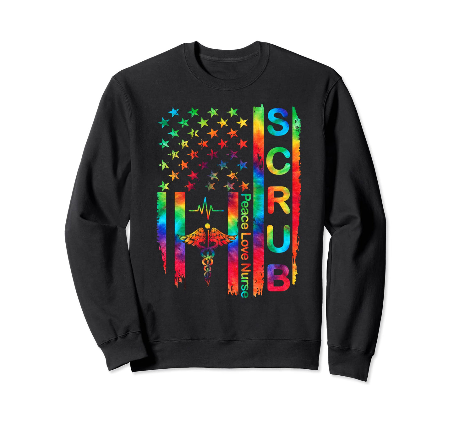 Scrub Life American Flag Nursing Sweatshirt - Minimalist Print Unisex - T-Shirt, Sweatshirt, Hoodie