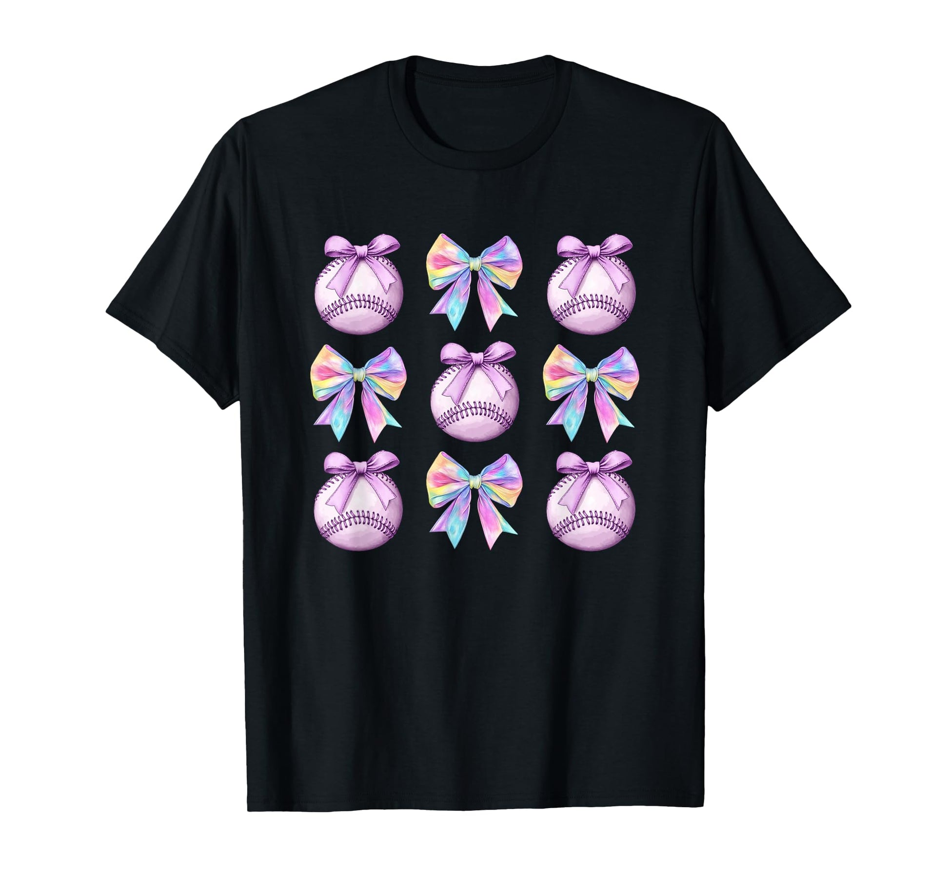 Baseball Coquette Bows Purple Trendy T-Shirt - Fun Novelty Design Unisex - T-Shirt, Sweatshirt, Hoodie