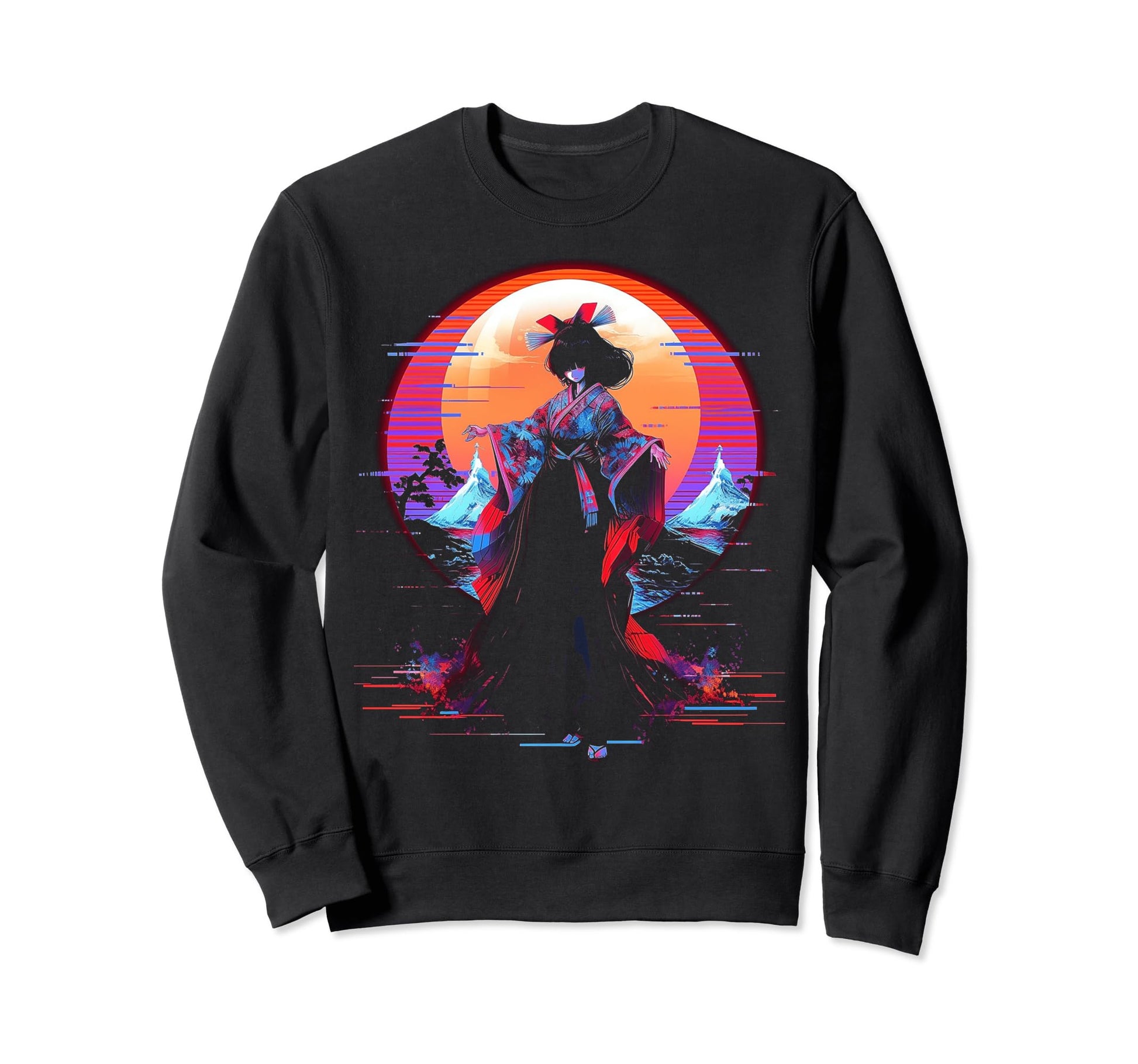 Vaporwave Geisha 80S Synthwave 16 Sweatshirt - Trendy Graphic for Adults - T-Shirt, Sweatshirt, Hoodie