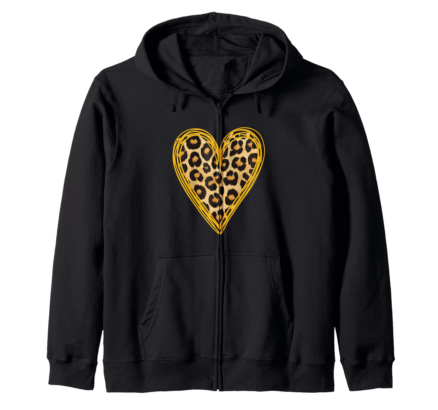 Cheetah Leopard Heart Animal Pattern Jm Hoodie - Graphic Print Men Women - T-Shirt, Sweatshirt, Hoodie