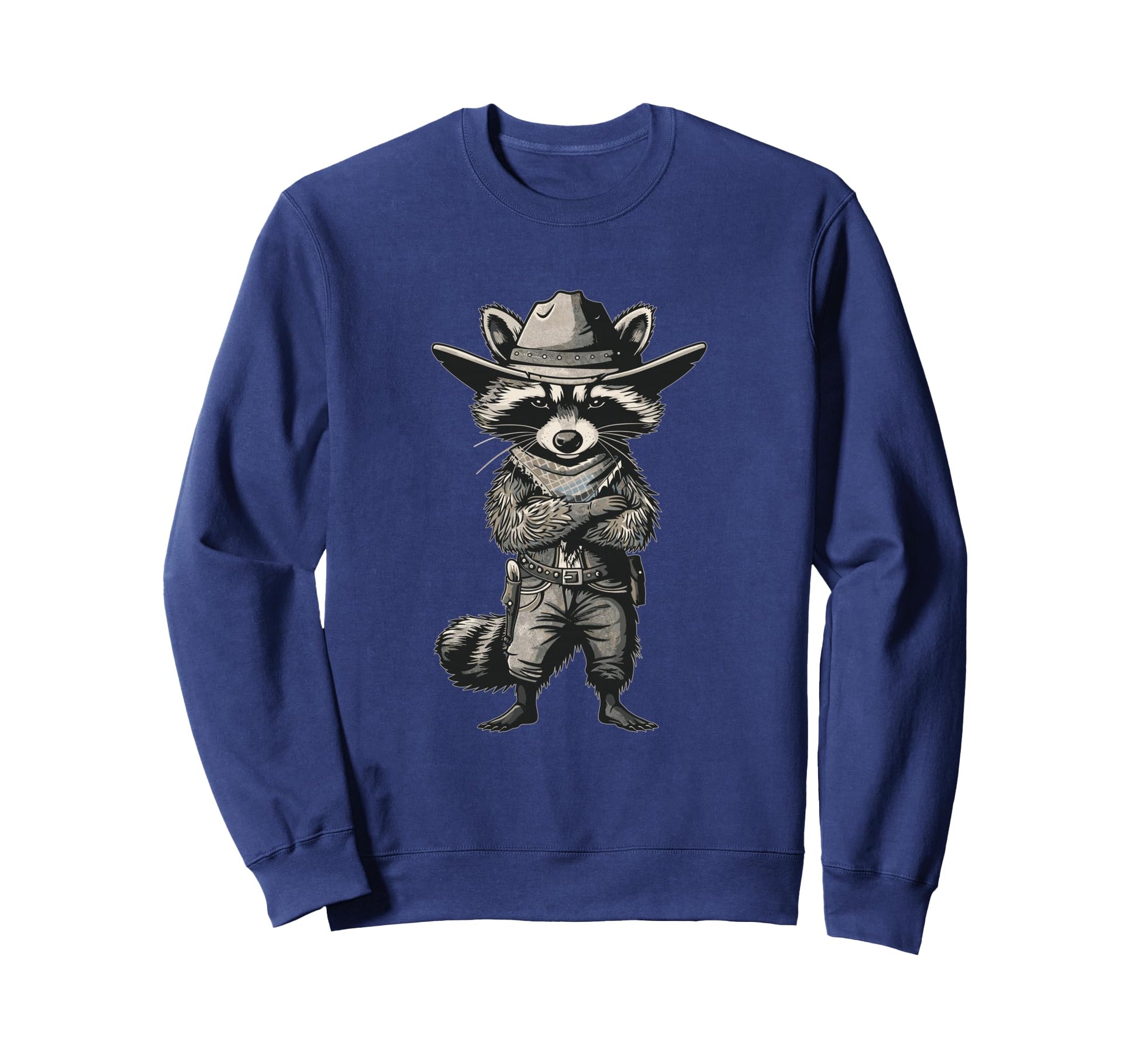 Raccoon Cowboy Western Cowgirl Sweatshirt - Unique Graphic for Adults - T-Shirt, Sweatshirt, Hoodie