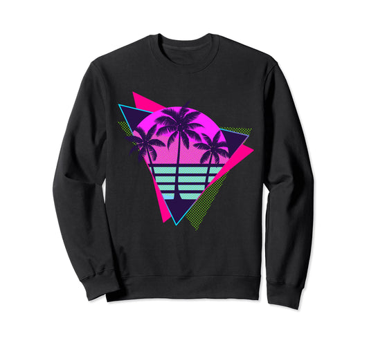 Aesthetic Vaporwave Palm Tree Synthwave Sweatshirt - Graphic Print Unisex - T-Shirt, Sweatshirt, Hoodie