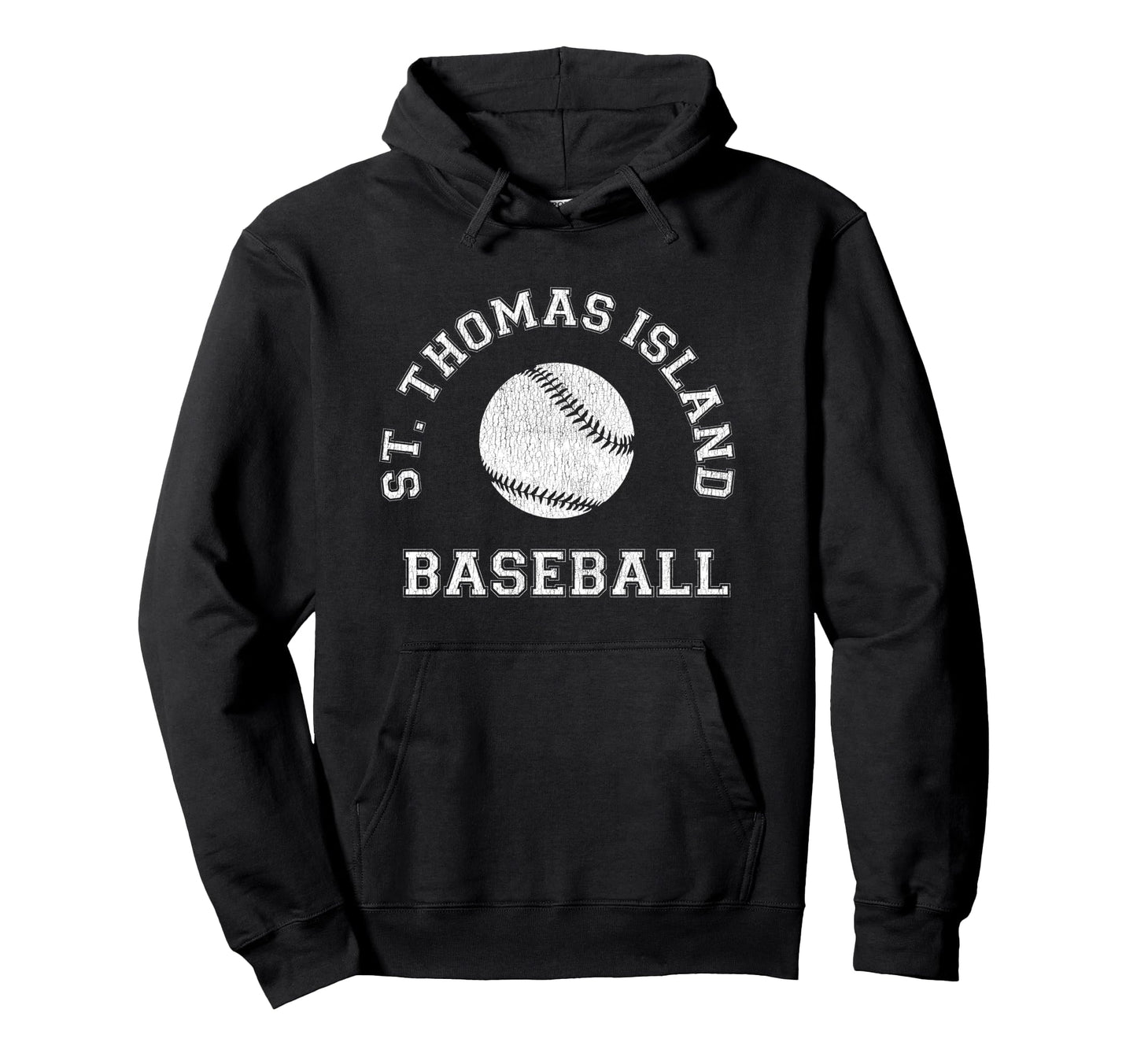 St Thomas Island Baseball Distressed Hoodie - Unique Graphic Men Women - T-Shirt, Sweatshirt, Hoodie