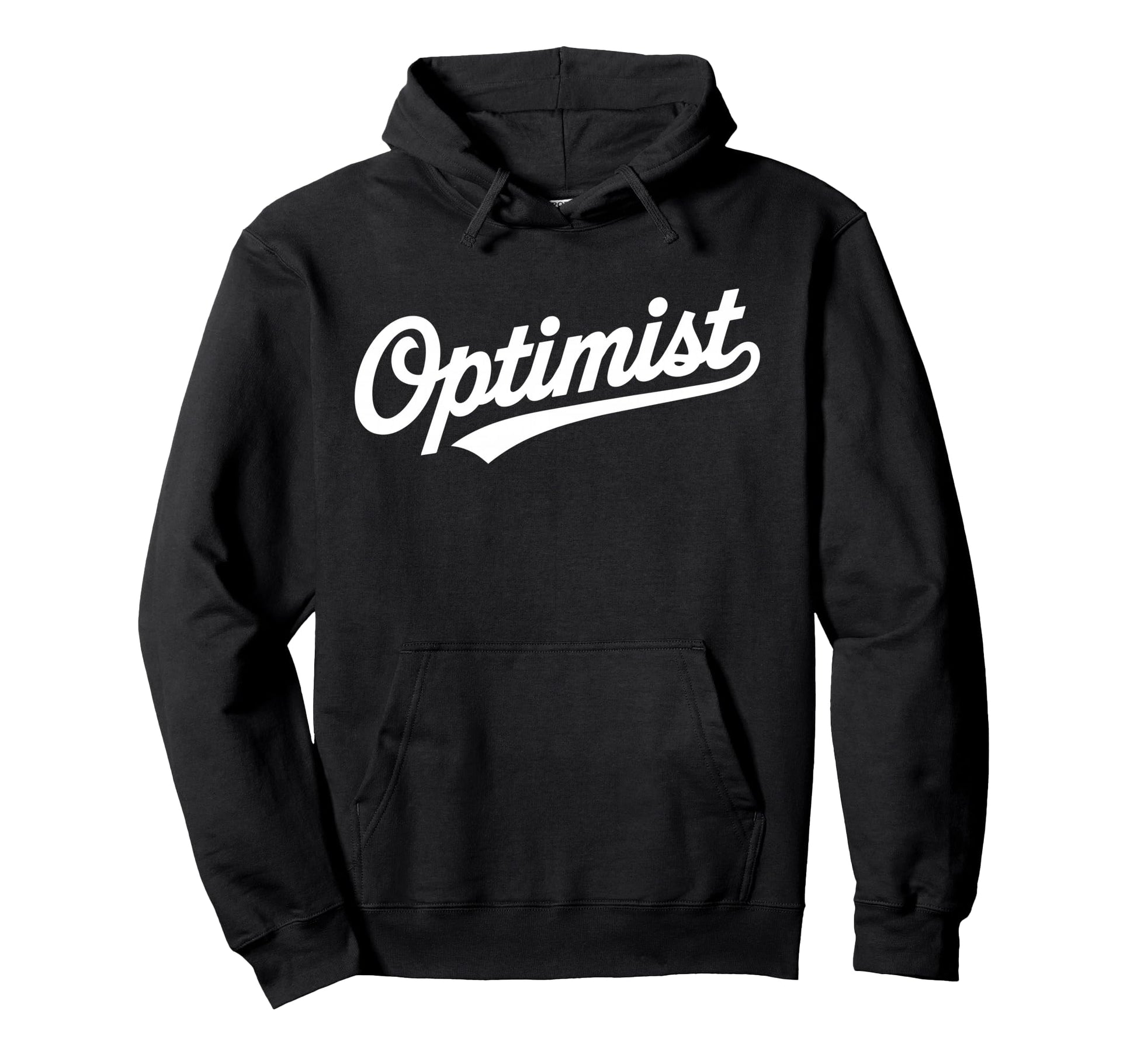 Team Optimist Script Typography Word Hoodie - Trendy Graphic Unisex - T-Shirt, Sweatshirt, Hoodie
