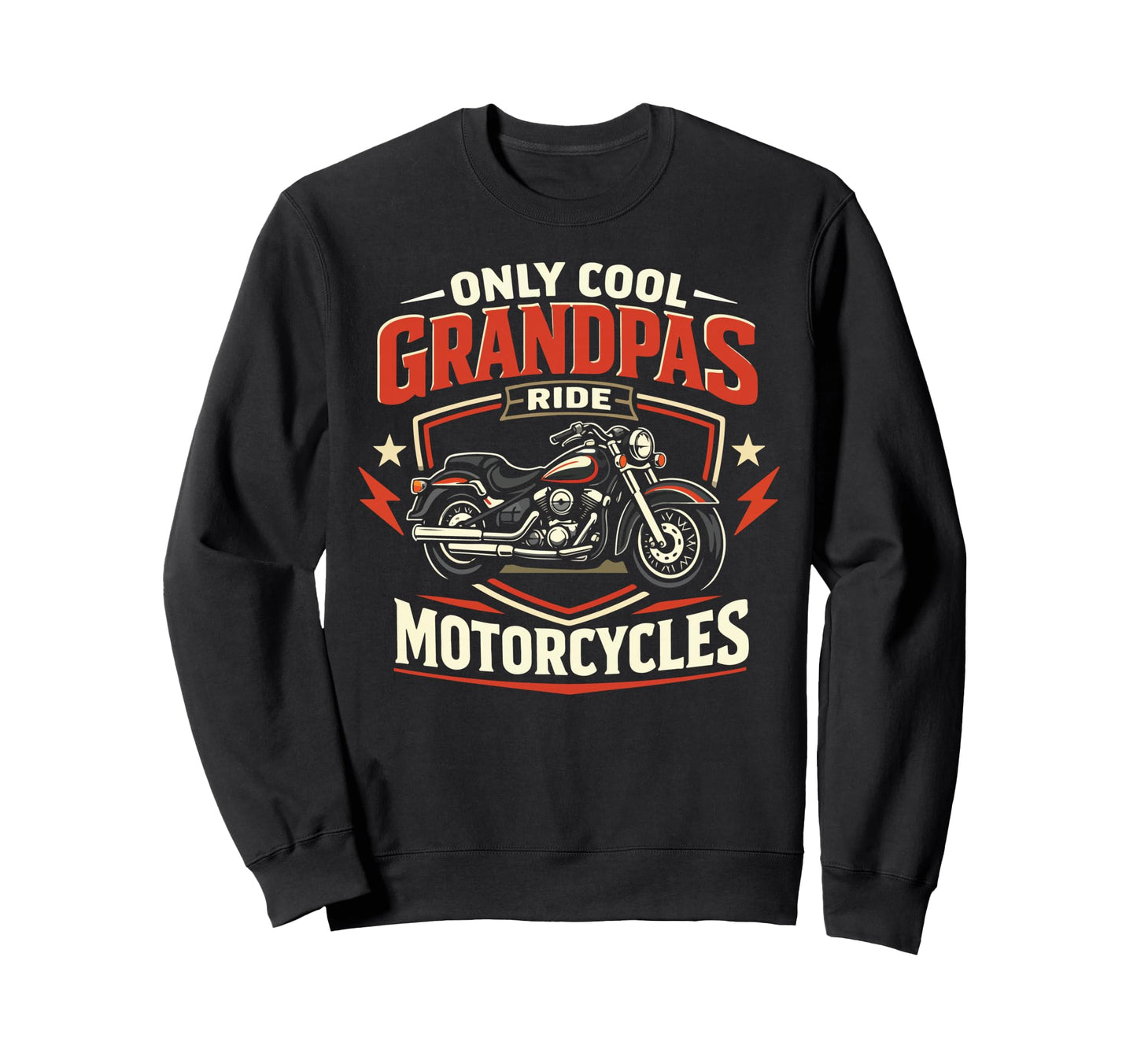 Motorcycle Biker Grandpa Only Sweatshirt - Custom Art Print for Adults - T-Shirt, Sweatshirt, Hoodie