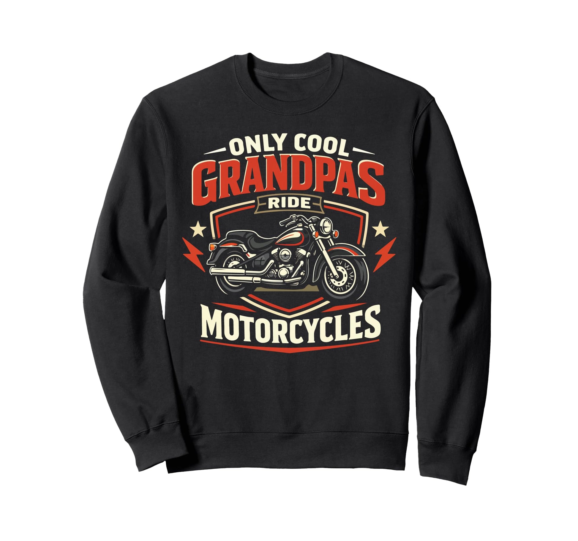 Motorcycle Biker Grandpa Only Sweatshirt - Custom Art Print for Adults - T-Shirt, Sweatshirt, Hoodie
