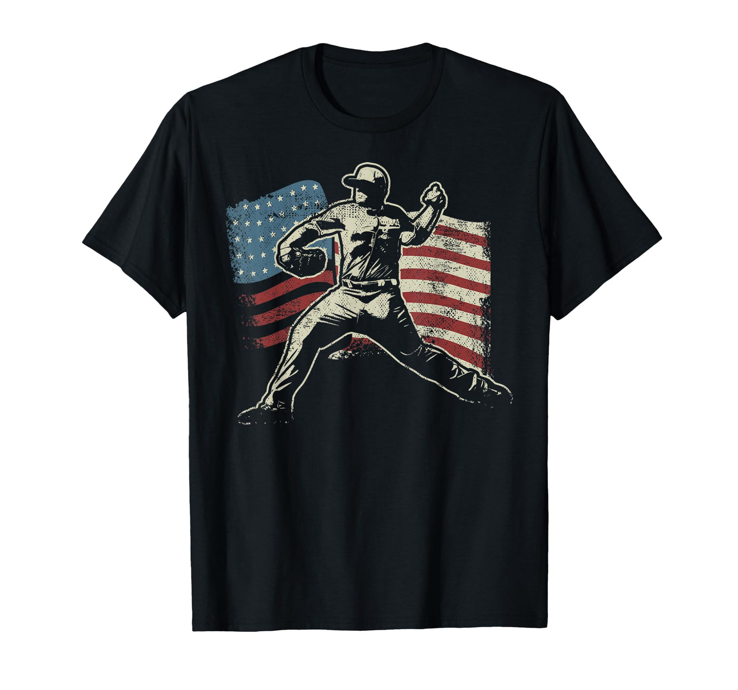 Patriotic American Flag Baseball T-Shirt - Casual Everyday Wear Men Women - T-Shirt, Sweatshirt, Hoodie