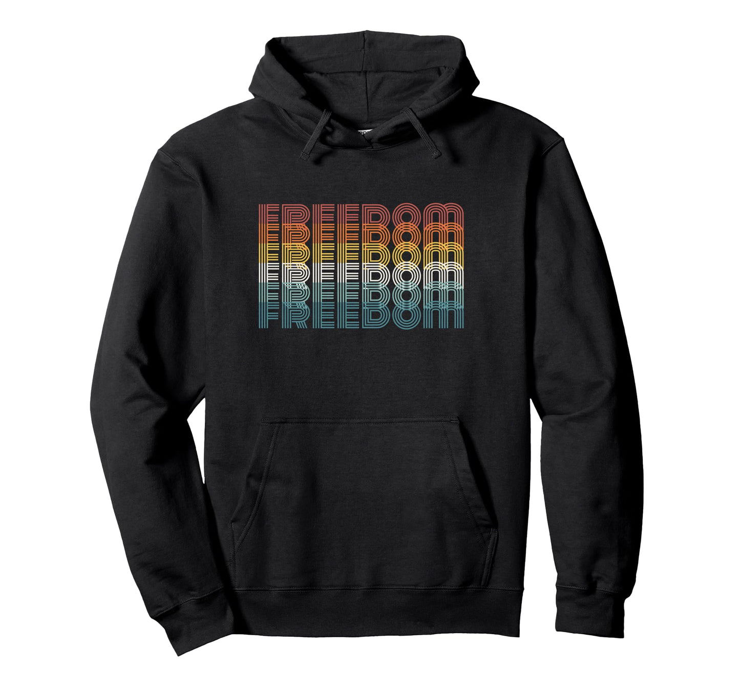 Freedom Distressed Stripes Typography Hoodie - Custom Art Print Unisex - T-Shirt, Sweatshirt, Hoodie