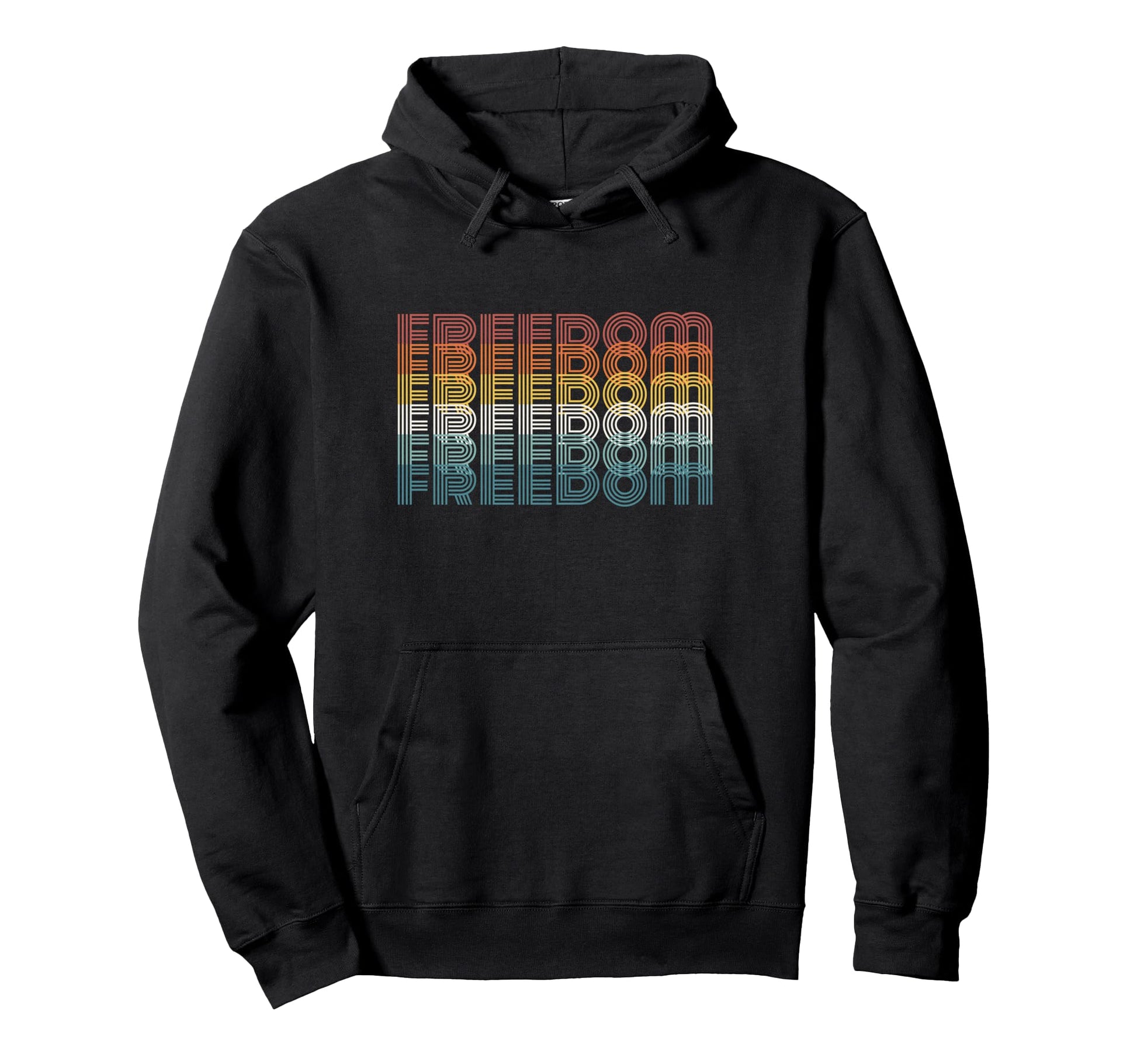 Freedom Distressed Stripes Typography Hoodie - Custom Art Print Unisex - T-Shirt, Sweatshirt, Hoodie