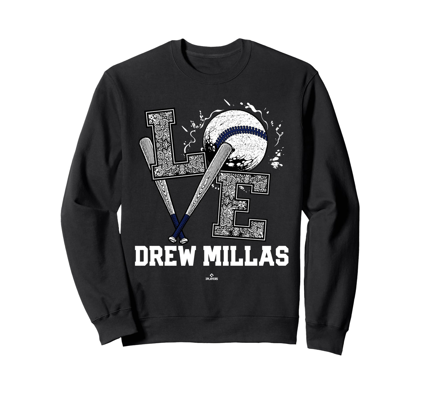 Distressed Baseball Love Drew Sweatshirt - Trendy Graphic for Adults - T-Shirt, Sweatshirt, Hoodie