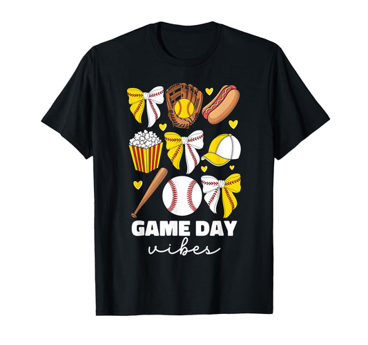 Baseball And Softball Mom Game Day T-Shirt - Aesthetic Graphic for Adults - T-Shirt, Sweatshirt, Hoodie