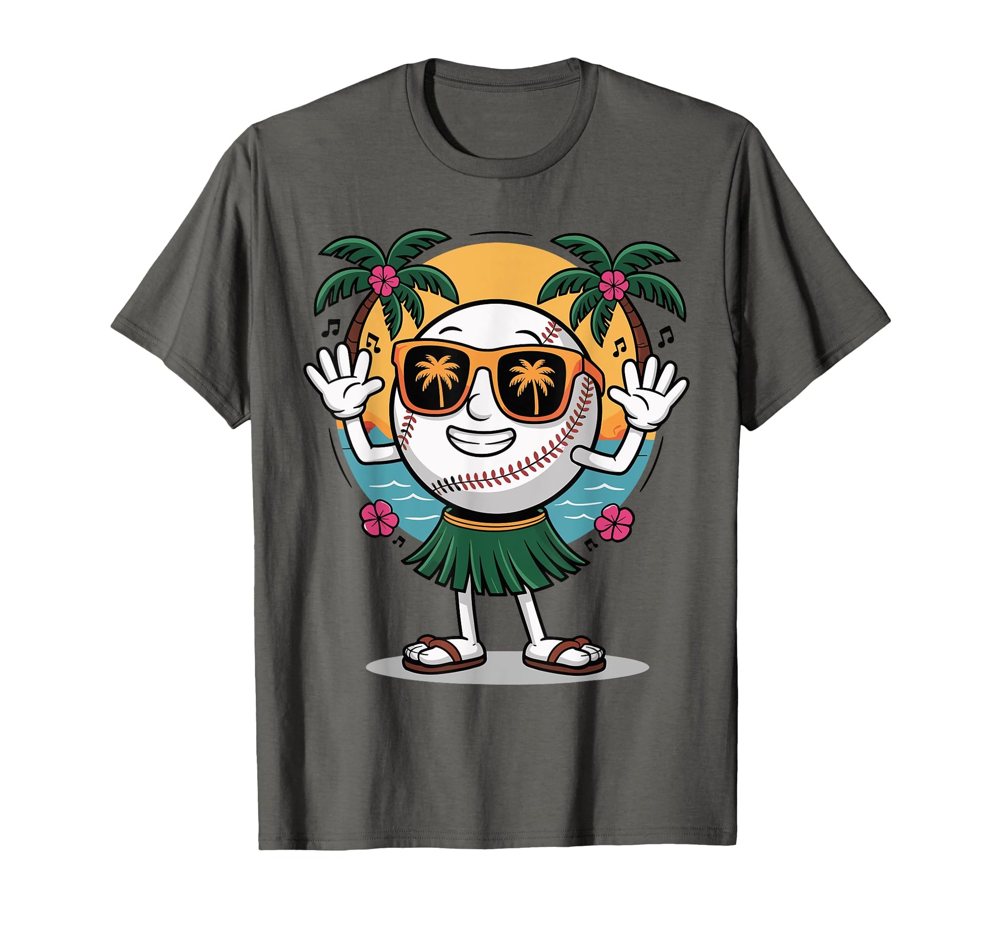 Funny Tropical Baseball Ball Summer T-Shirt - Aesthetic Graphic Men Women - T-Shirt, Sweatshirt, Hoodie