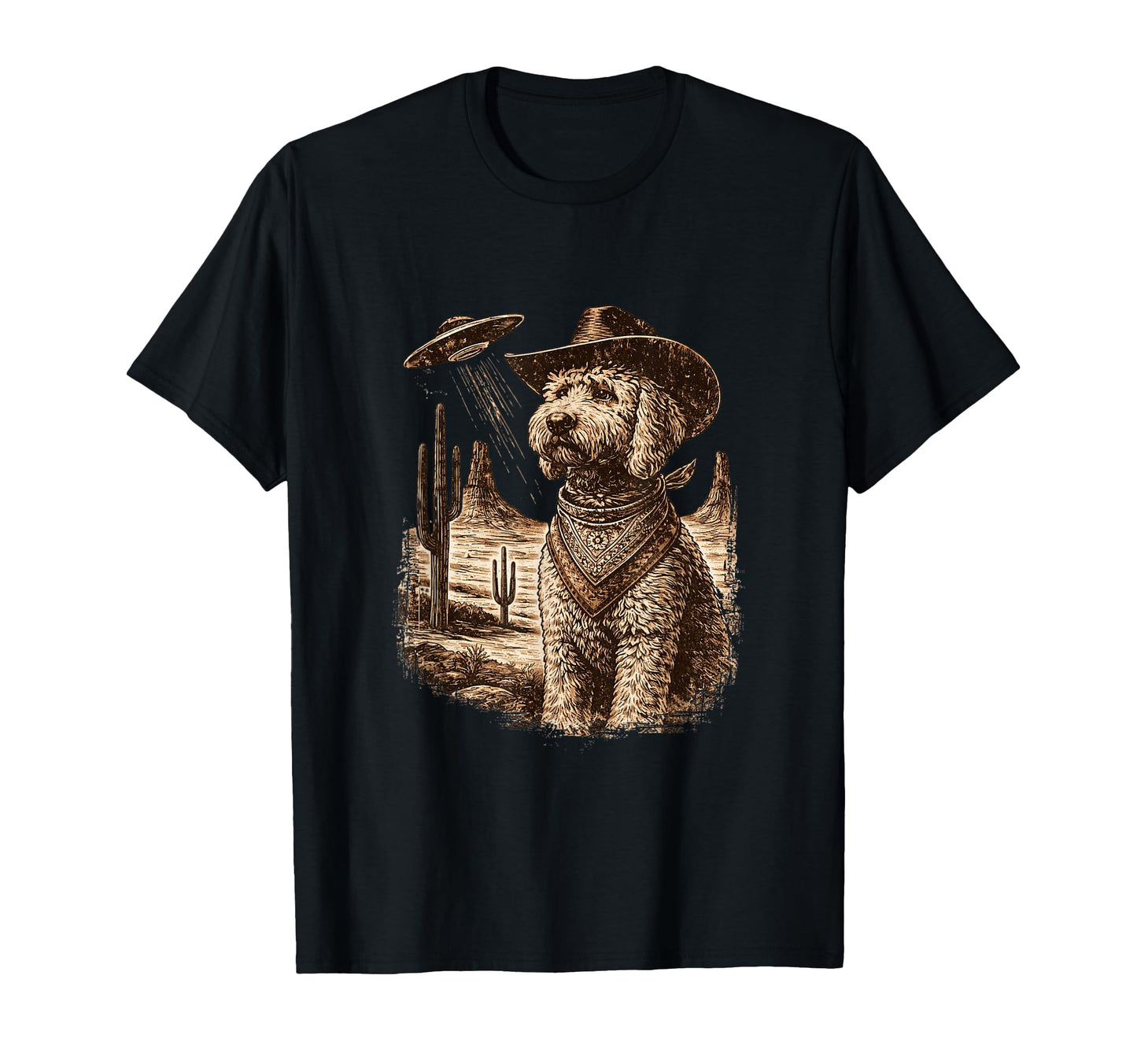Funny Western Cowboy Doodle Dog T-Shirt - Minimalist Print Men Women - T-Shirt, Sweatshirt, Hoodie