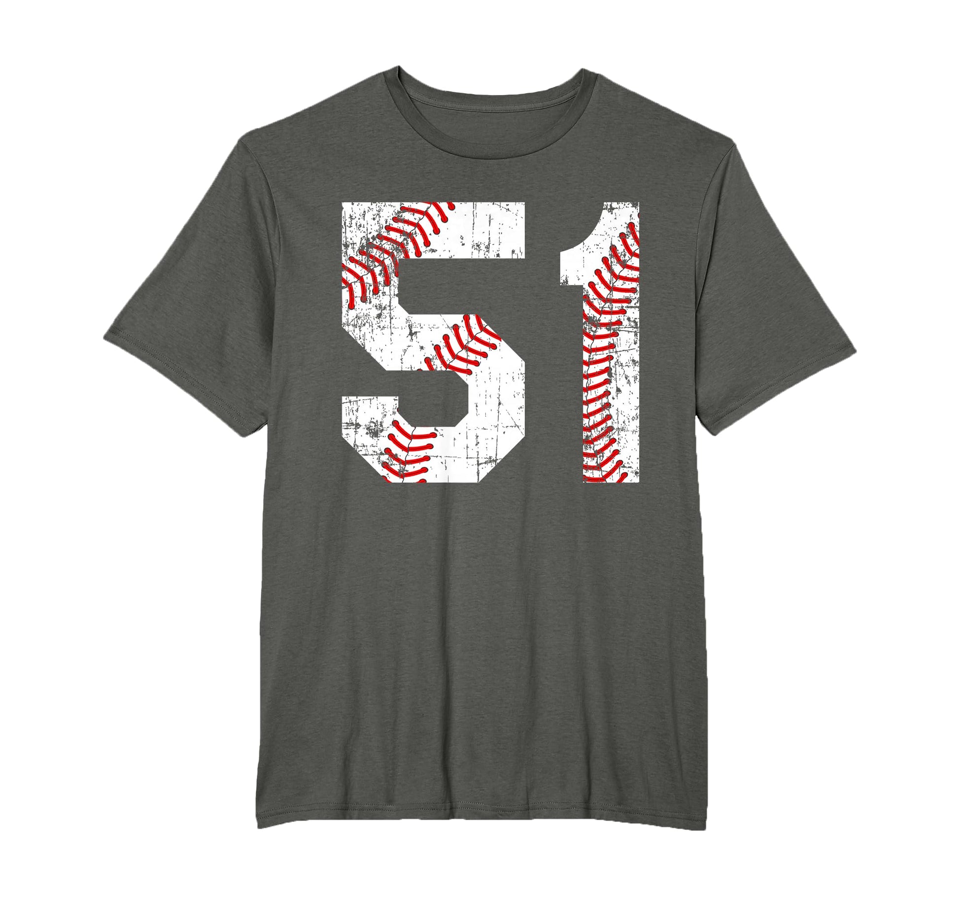 Baseball 51 Jersey Number T-Shirt - Novelty Apparel for Adults - T-Shirt, Sweatshirt, Hoodie
