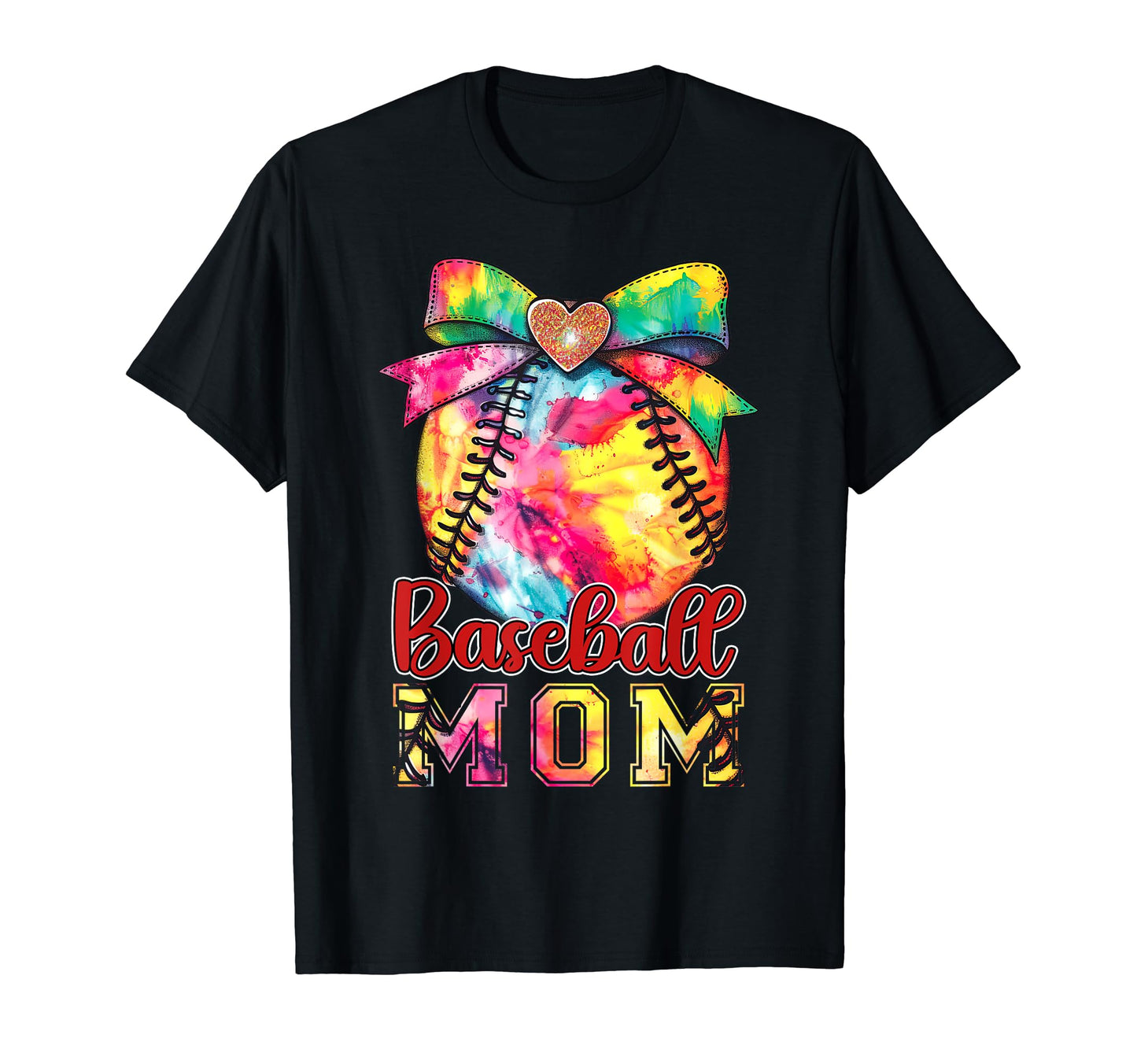 Baseball Mom Mama Colorful Tie Dye T-Shirt - Fun Novelty Design Unisex - T-Shirt, Sweatshirt, Hoodie