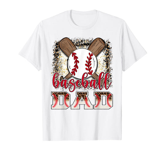 Baseball Dad Leopard Proud Ball T-Shirt - Casual Everyday Wear Men Women - T-Shirt, Sweatshirt, Hoodie