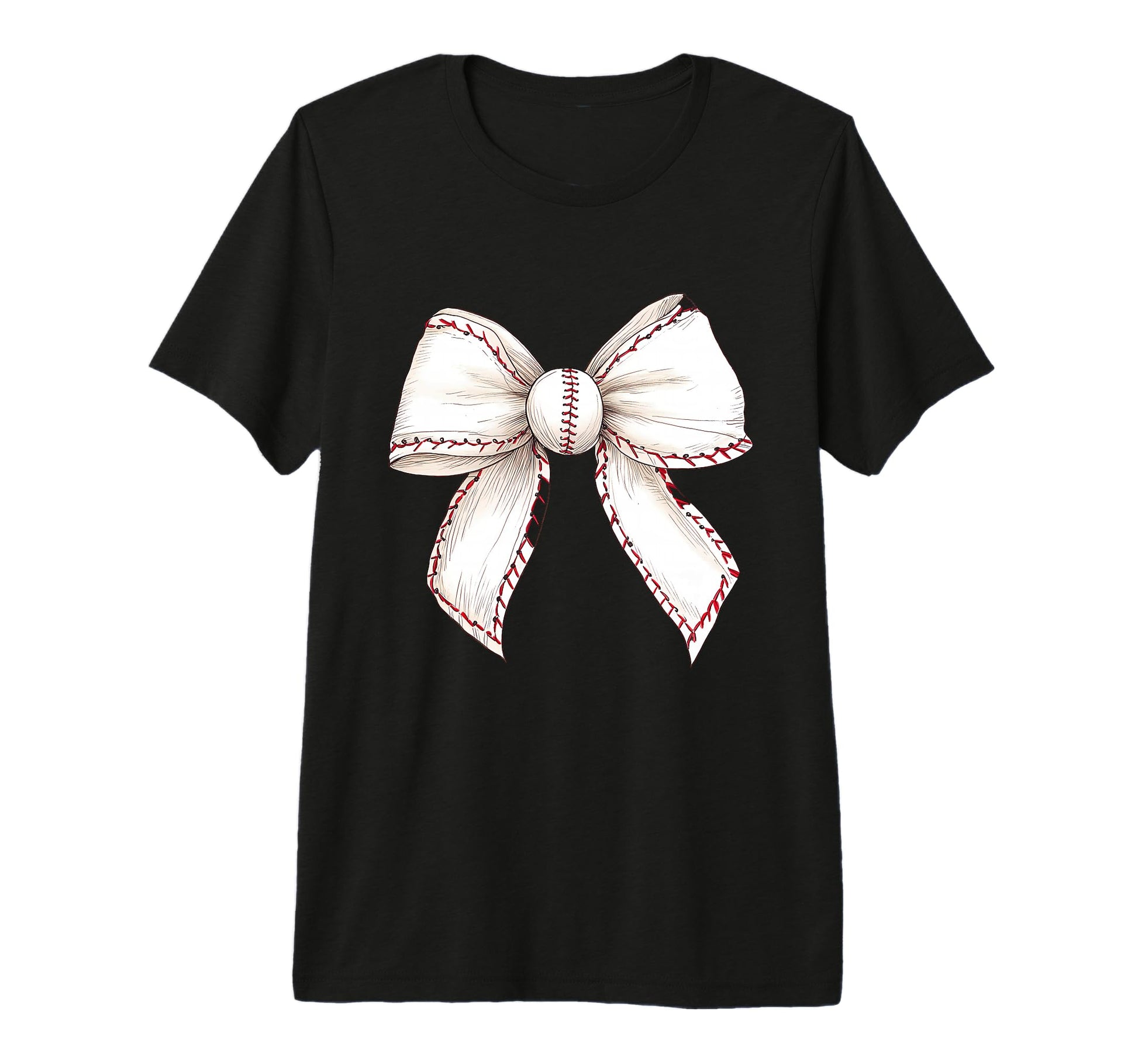 Baseball Coquette Bow Baseball Game Tri T-Shirt - Minimalist Print Unisex - T-Shirt, Sweatshirt, Hoodie