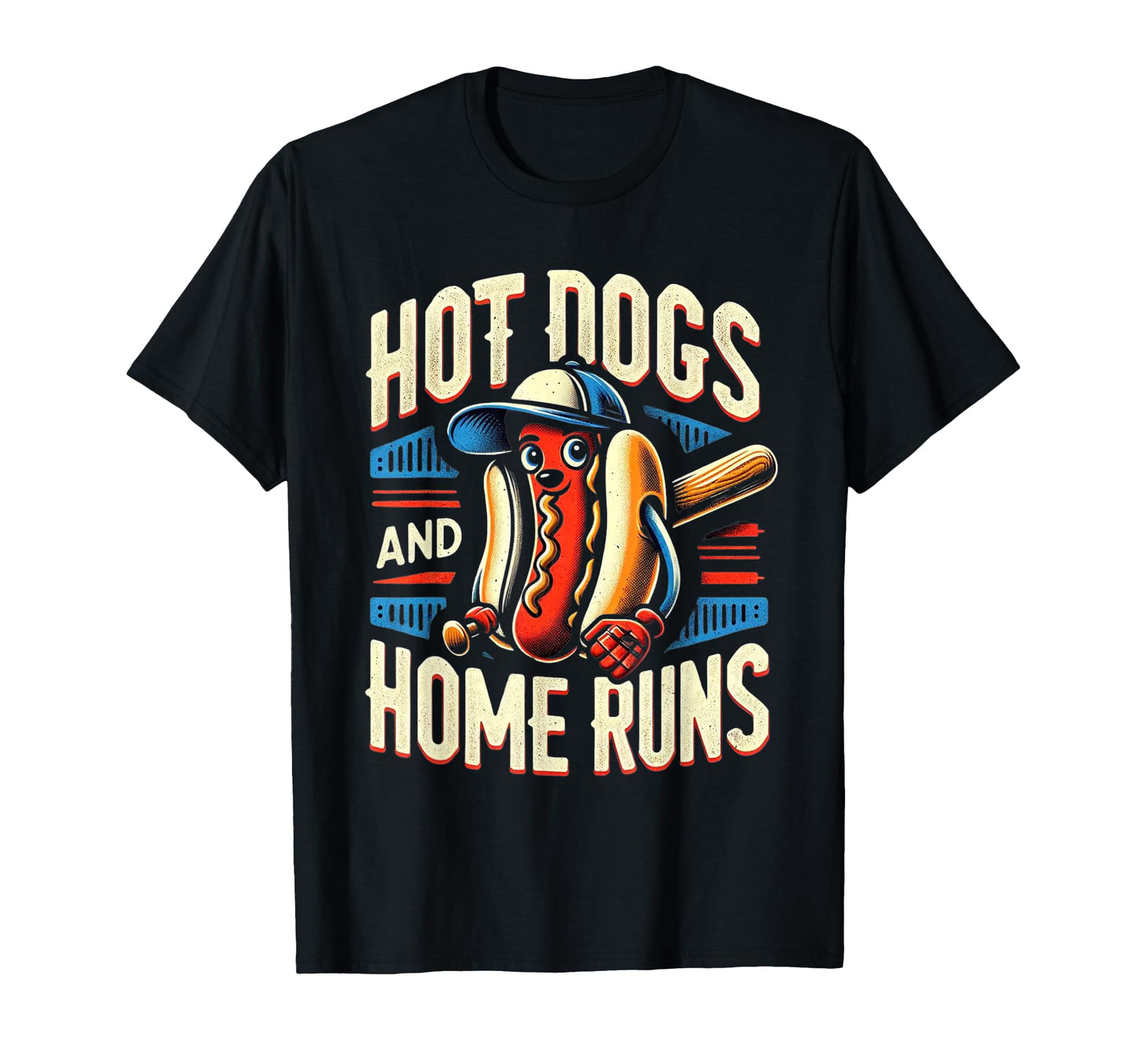 Hotdogs And Homeruns Hotdog Lovers T-Shirt - Trendy Graphic for Adults - T-Shirt, Sweatshirt, Hoodie