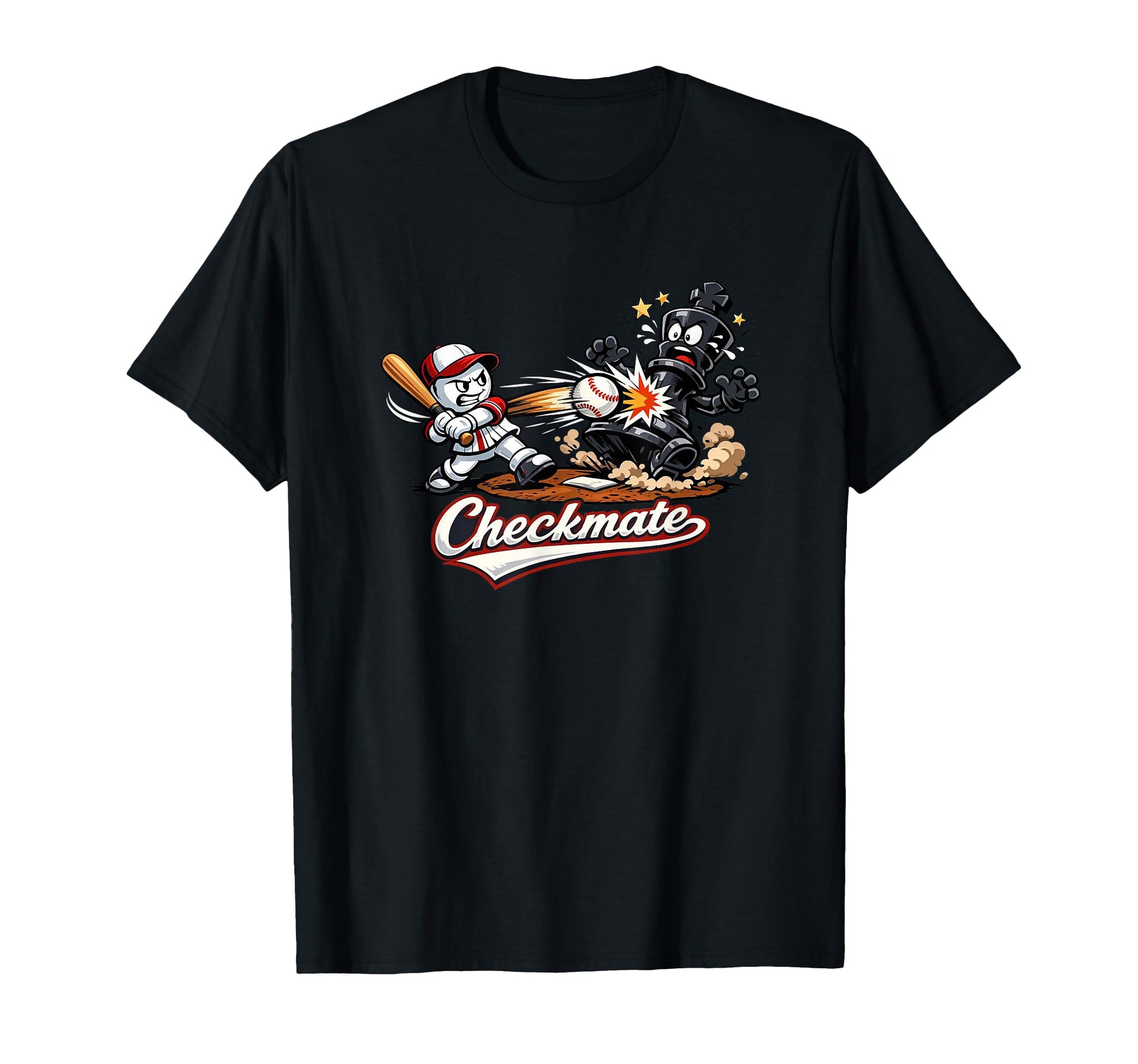 Funny Baseball Chess Pawn Home Run T-Shirt - Unique Graphic Unisex - T-Shirt, Sweatshirt, Hoodie