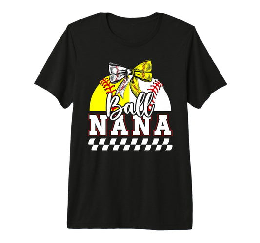 Ball Nana Grandma Coquette Baseball T-Shirt - Aesthetic Graphic Unisex - T-Shirt, Sweatshirt, Hoodie