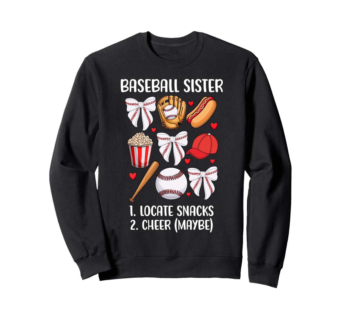 Baseball Sister Coquette Bow Game Day Sweatshirt - Novelty Apparel Unisex - T-Shirt, Sweatshirt, Hoodie