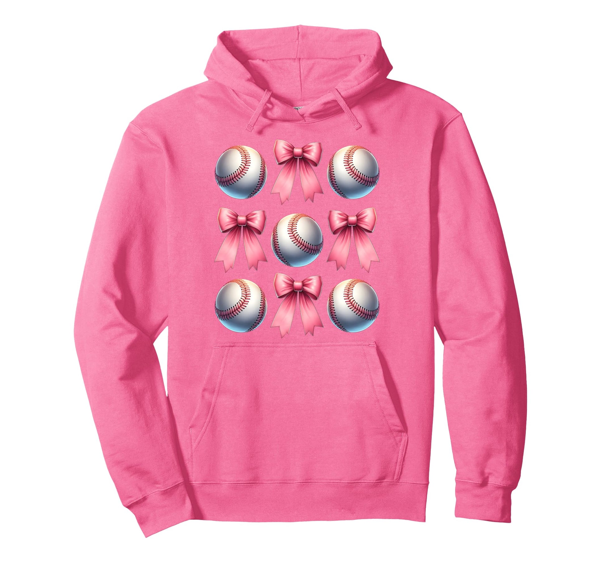 Coquette Bow Baseball Player Team Hoodie - Minimalist Print Men Women - T-Shirt, Sweatshirt, Hoodie