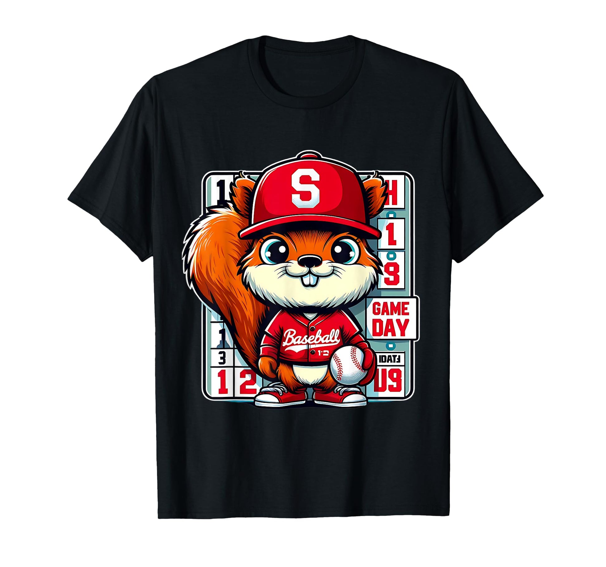 Baseball Game Day Squirrel Catcher T-Shirt - Fun Novelty Design for Adults - T-Shirt, Sweatshirt, Hoodie